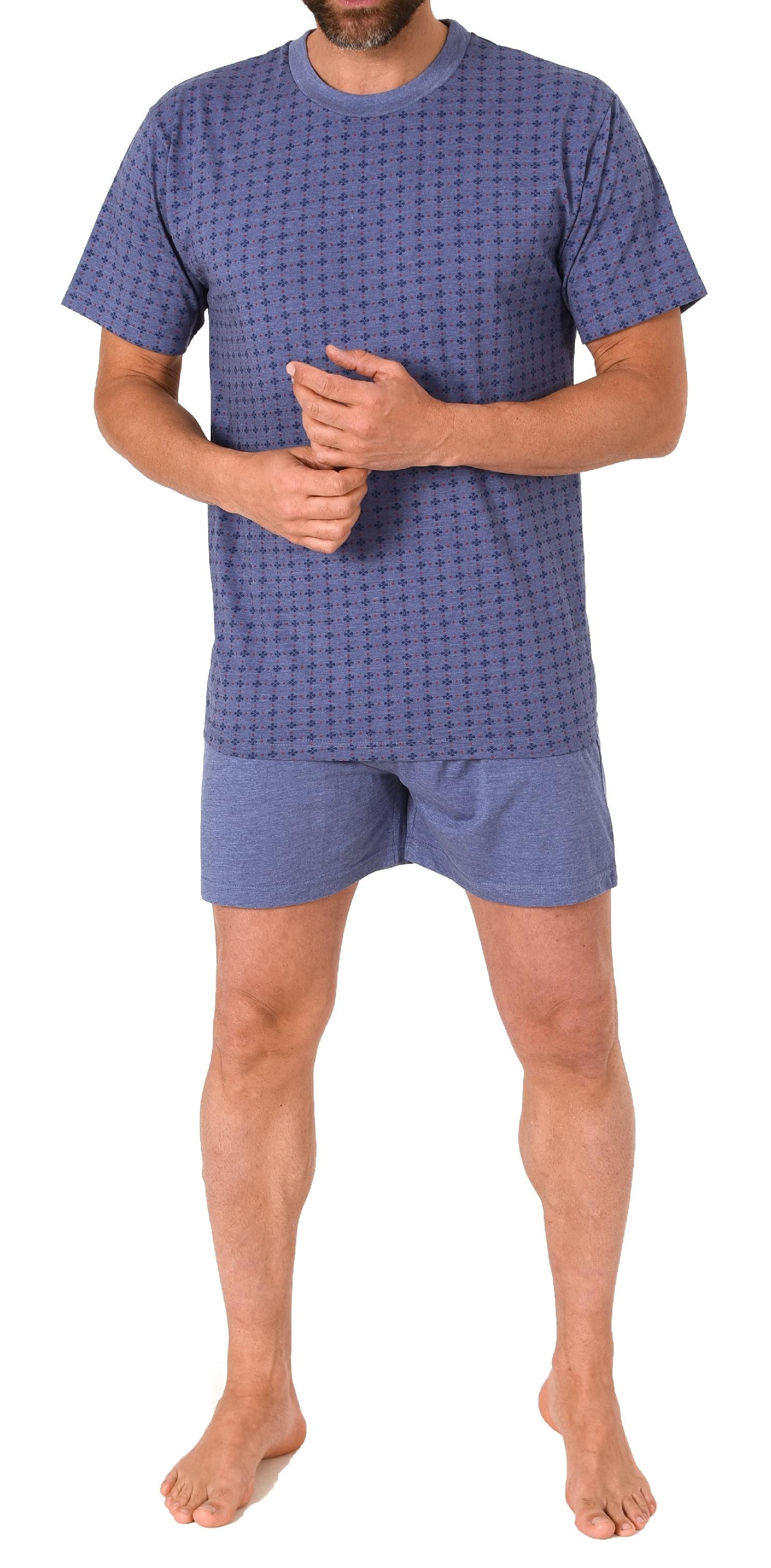 RELAX by Normann Pyjama Herren Schlafanzug kurzarm Shorty in Minimal-Optik günstig online kaufen