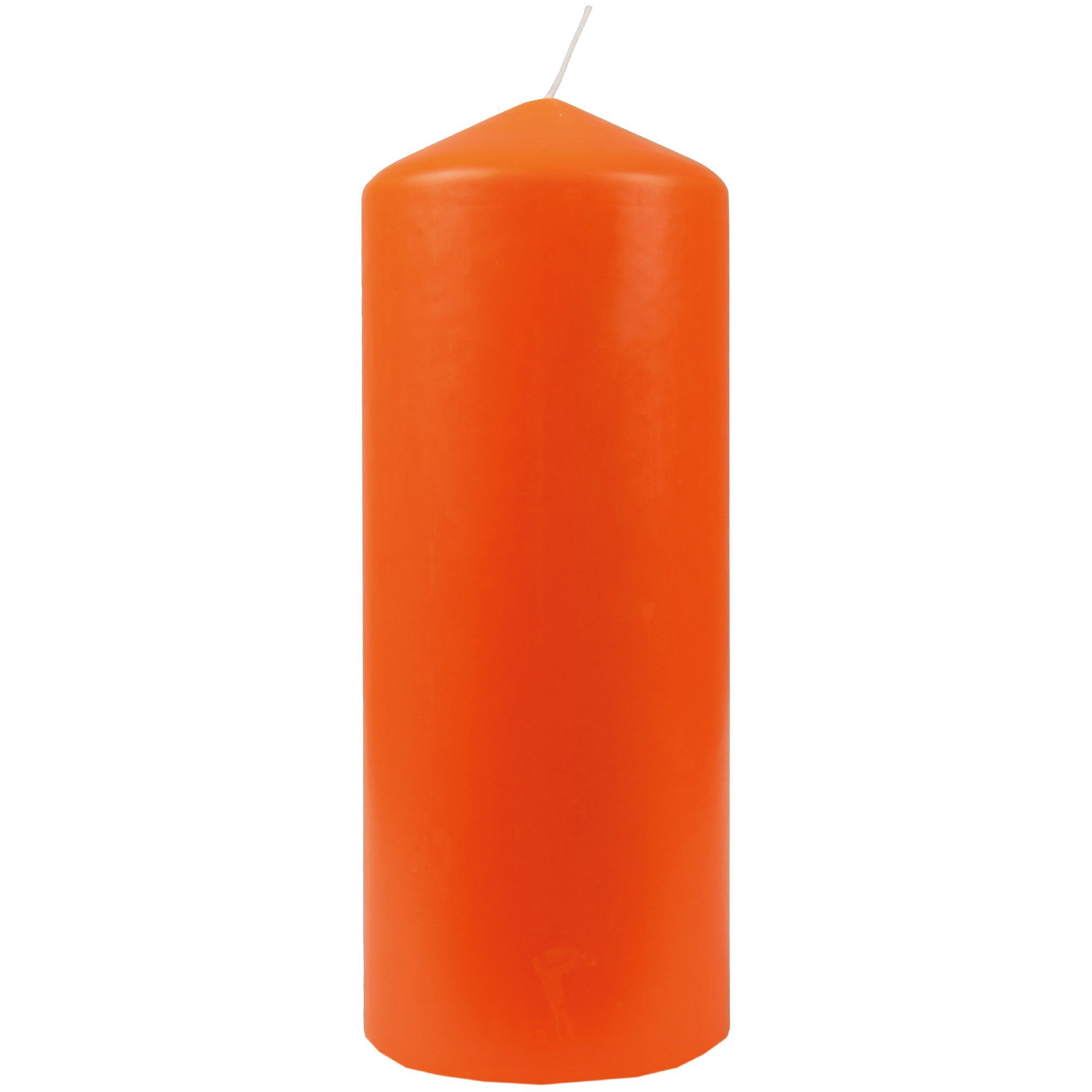 HS Candle Adventskerze Stumpenkerze (1-tlg), Wachskerzen Ø8cm x 20cm - Weihnachtskerze, viele Farben Orange