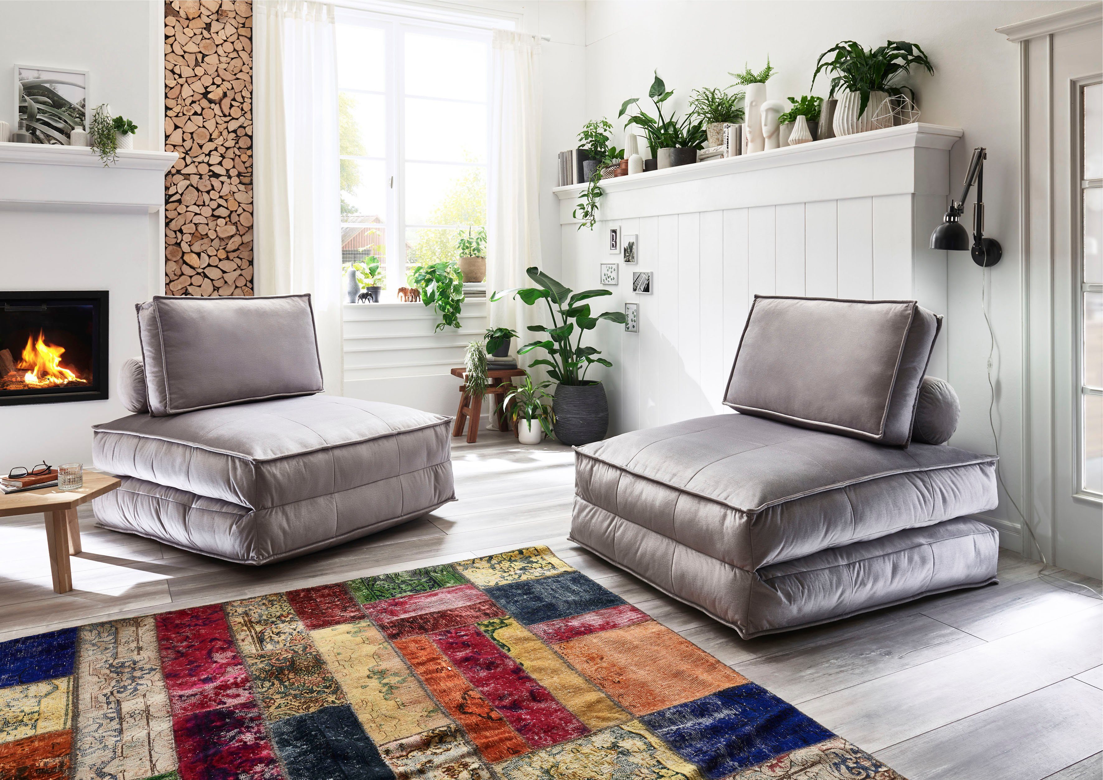 XXL-Sessel zum home ATLANTIC Miro, hellgrau | XXL-Sessel collection hellgrau wandelbar Gästebett