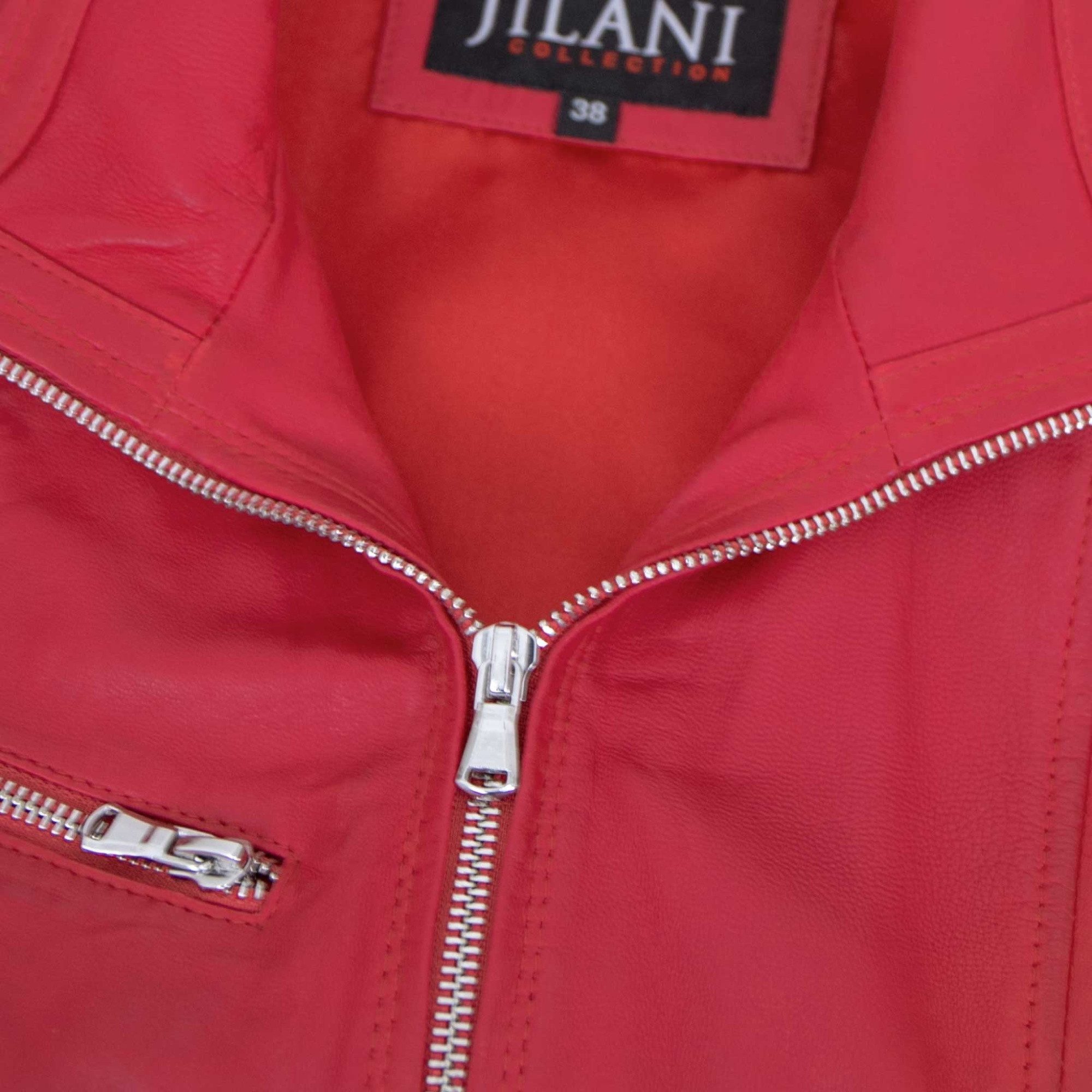 Jilani Lederjacke Maura Jilani Collection - Damen Lederjacke Lammnappa rubin rot