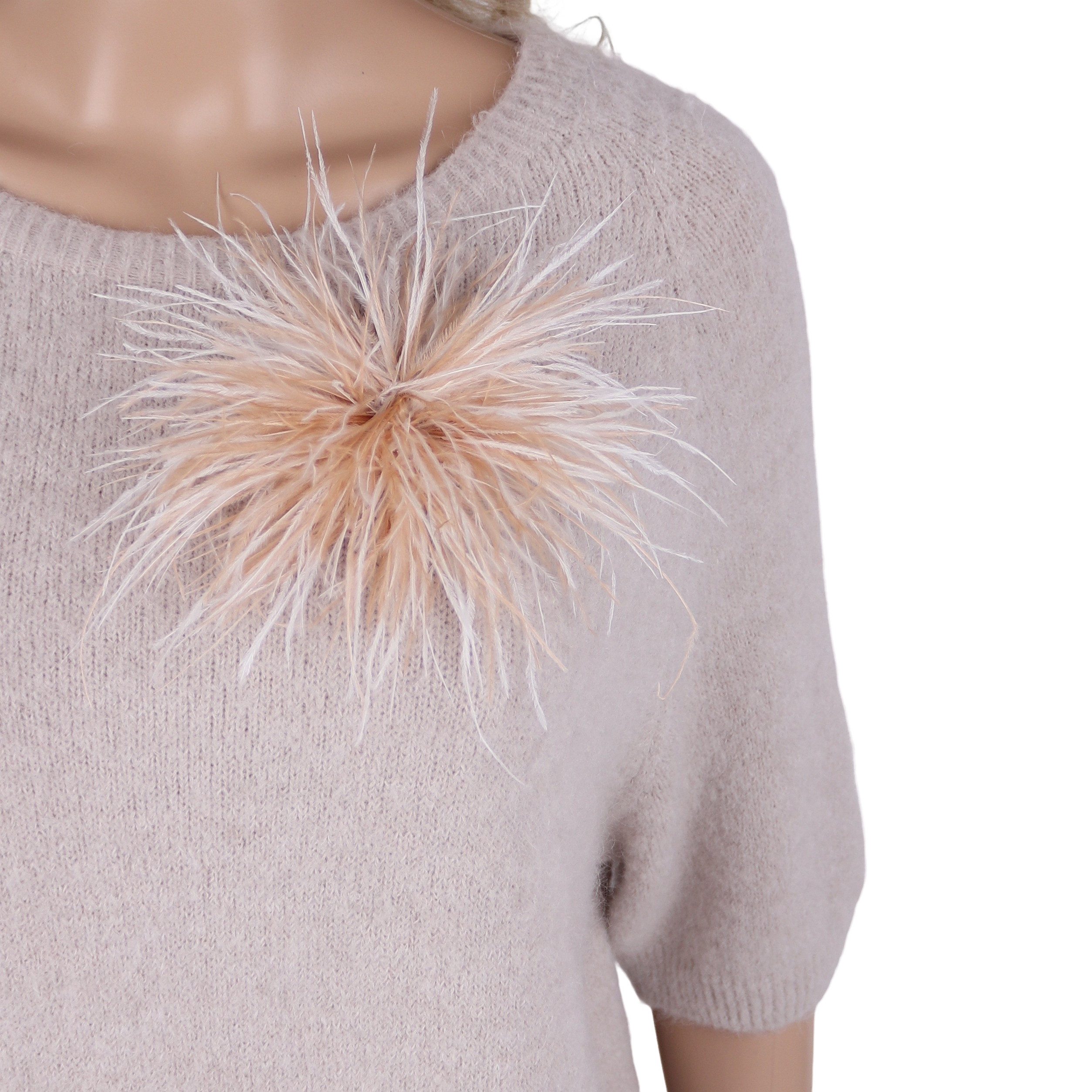 MIRROSI Brosche Edler Federbrosche, Feder-Anstecker im Boho-Vintage Stil, Ausgestattet mit Clip und Anstecknadel für sicheren Halt