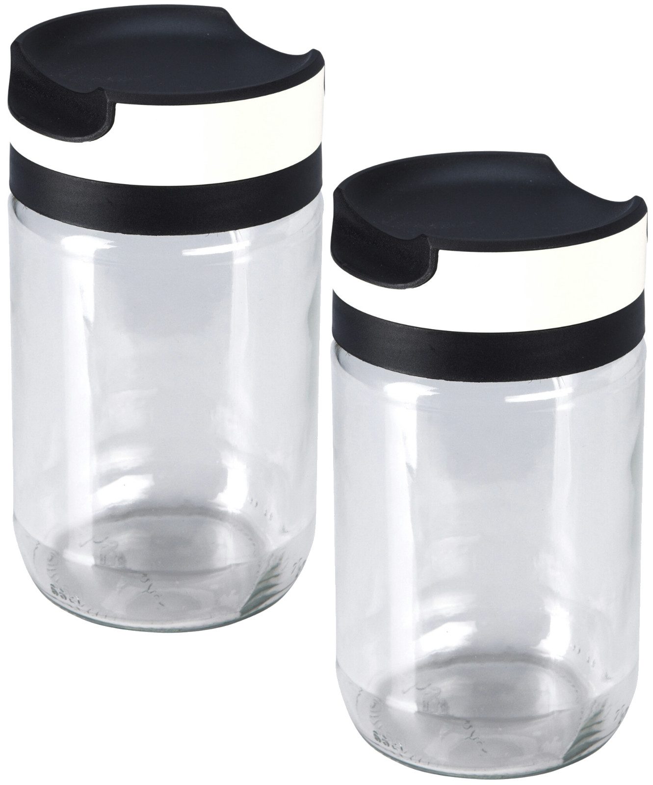 Koopman Vorratsglas Transparent, Glas, (2-tlg), 2er Set, 660 ml, Sturzglas, Deckel