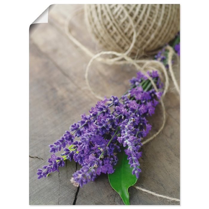 Artland Wandbild Lavendel Strauß Blumen (1 St) als Leinwandbild Wandaufkleber oder Poster in versch. Größen