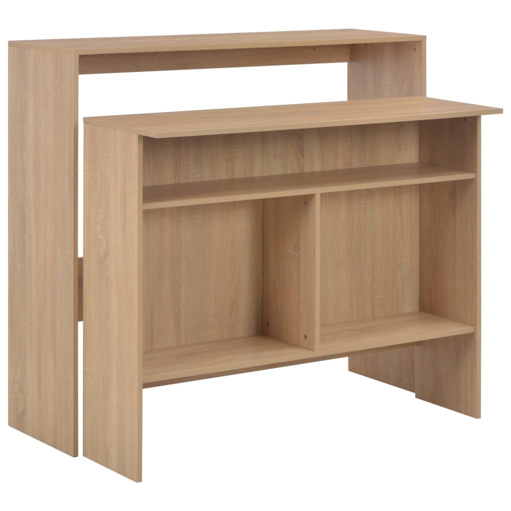 vidaXL Esstisch Bartisch mit 2 Tischplatten Eichenoptik 130x40x120 cm (1-St)