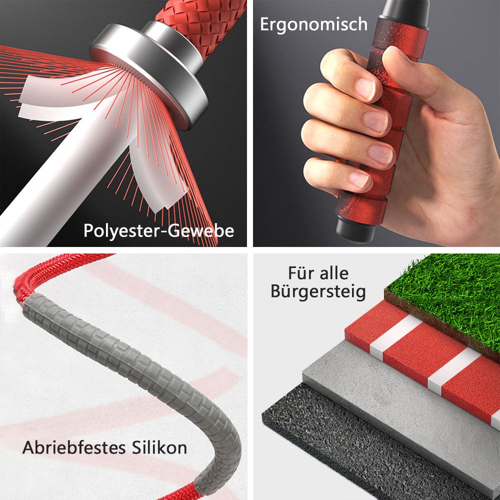 TUWENA Springseil 3m Springseil, Rutschfestes Trainingsseile mit 360°-Kugellager, Verstellbar Memory Foam-Griffe für Fitness & Ausdauer & Seilspringen
