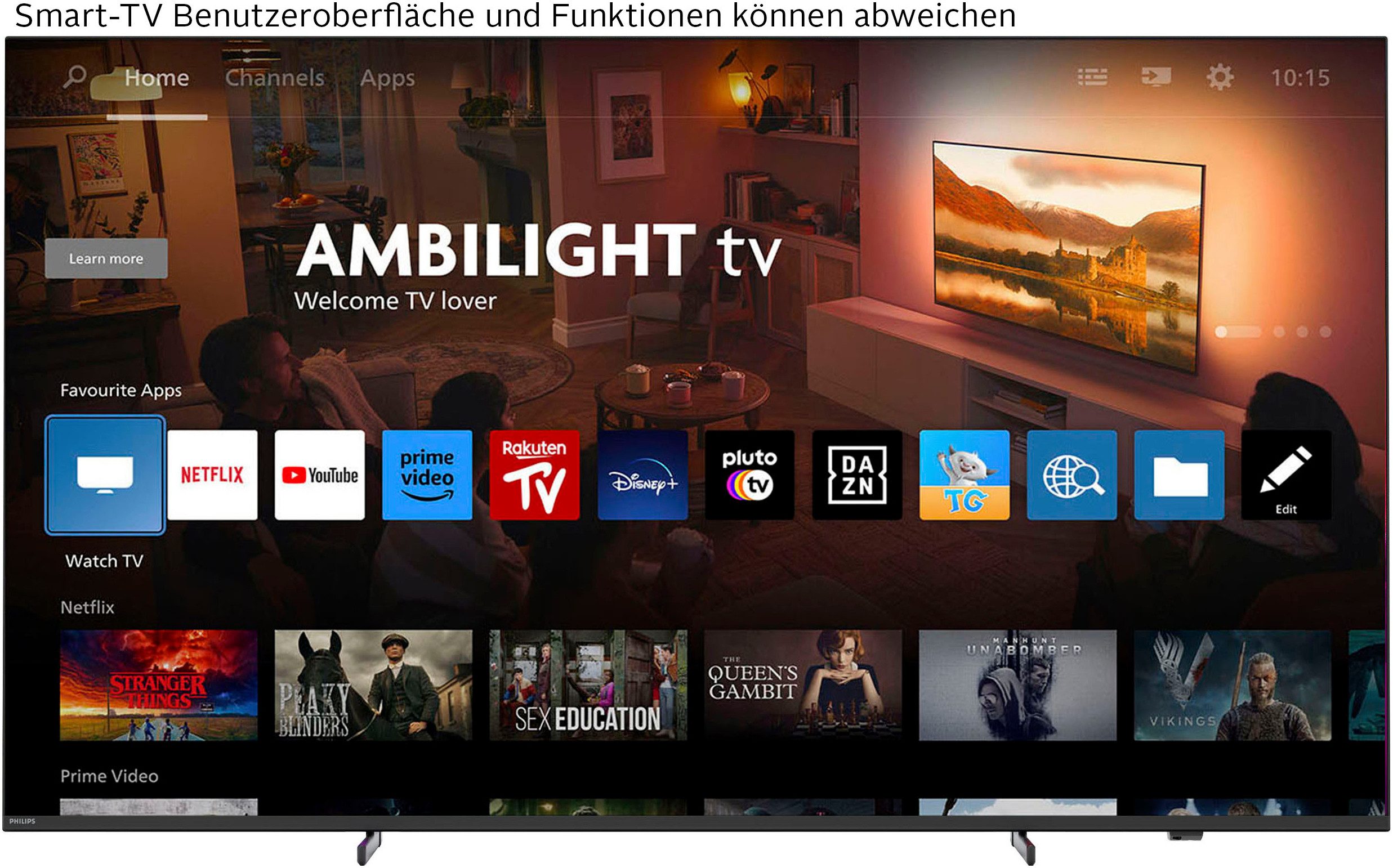 Philips 85PUS9000/12 QLED-Fernseher (215 cm/85 Zoll, 4K Ultra HD, Smart-TV)