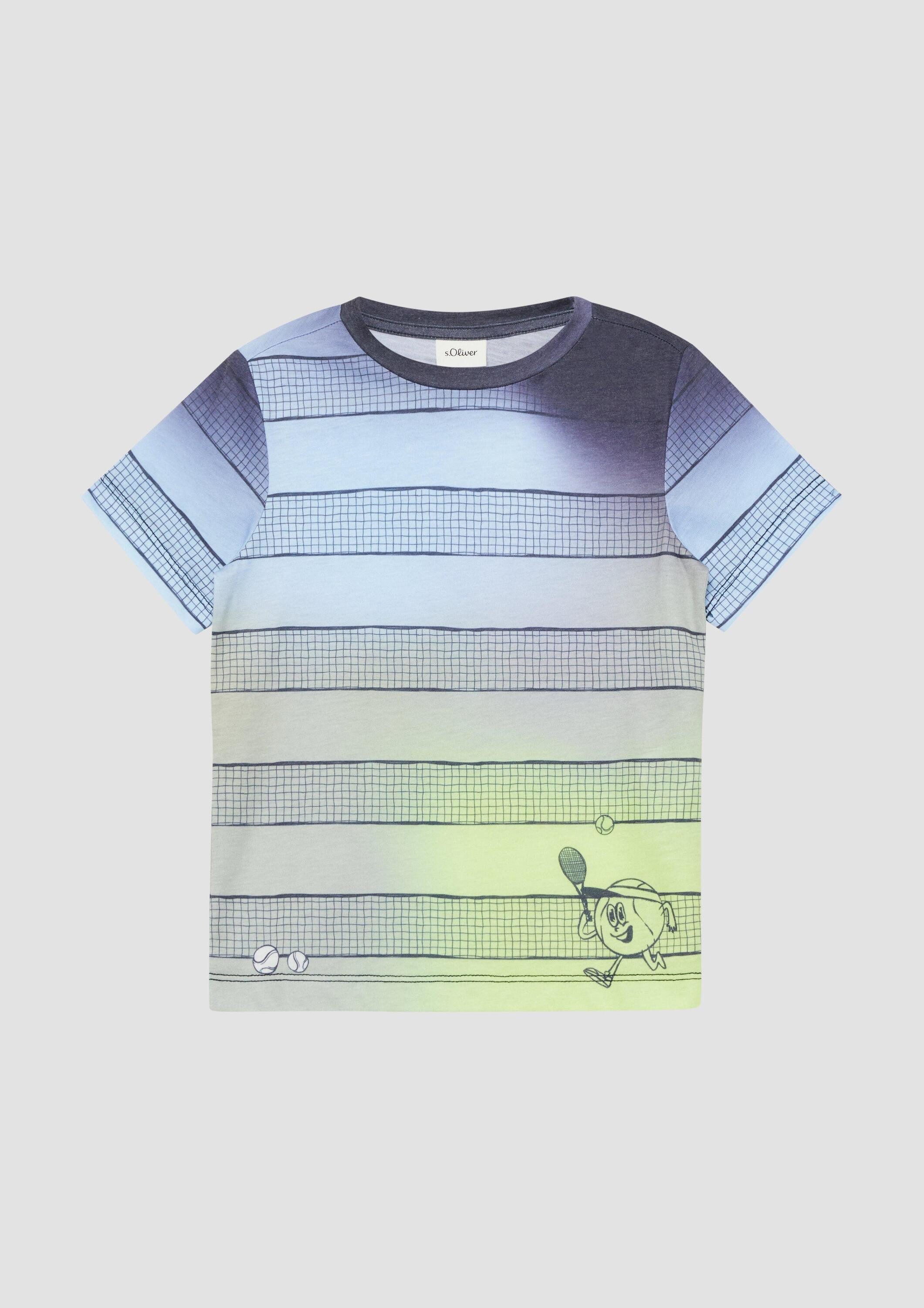 s.Oliver Kurzarmshirt T-Shirt T-Shirt mit Farbverlauf und Print