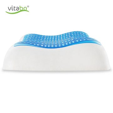 Vitabo Nackenkissen Vitabo Komfortables Kopfkissen mit kühlender Gelauflage I ergonomisches Seitenschläferkissen Nackenkissen – Viscoschaum 100% Lyocell Bezug, 1-tlg.