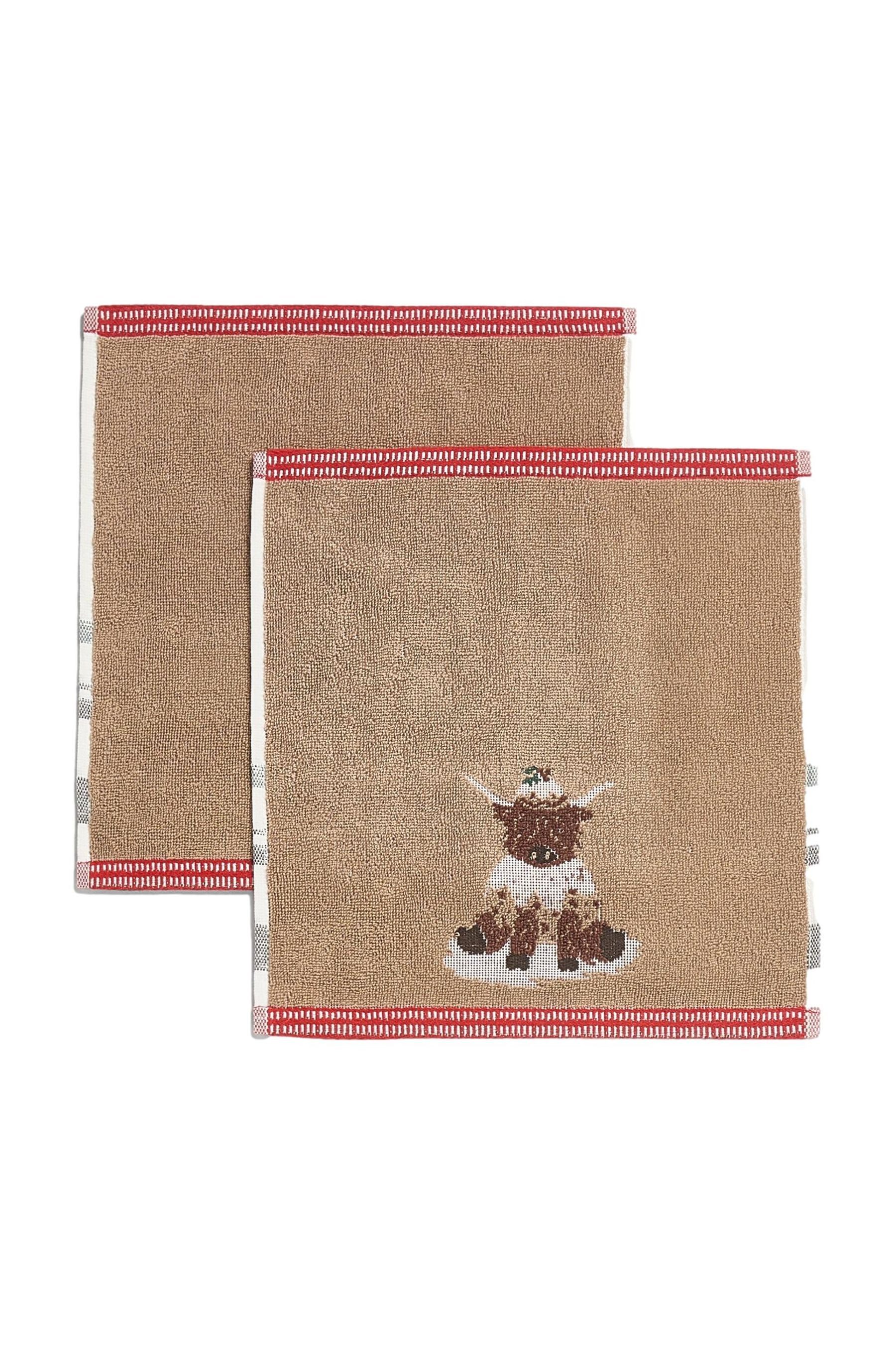 Next Handtuch Weihnachtlicher Waschlappen, Hamish Hochlandrind, (2-St) günstig online kaufen