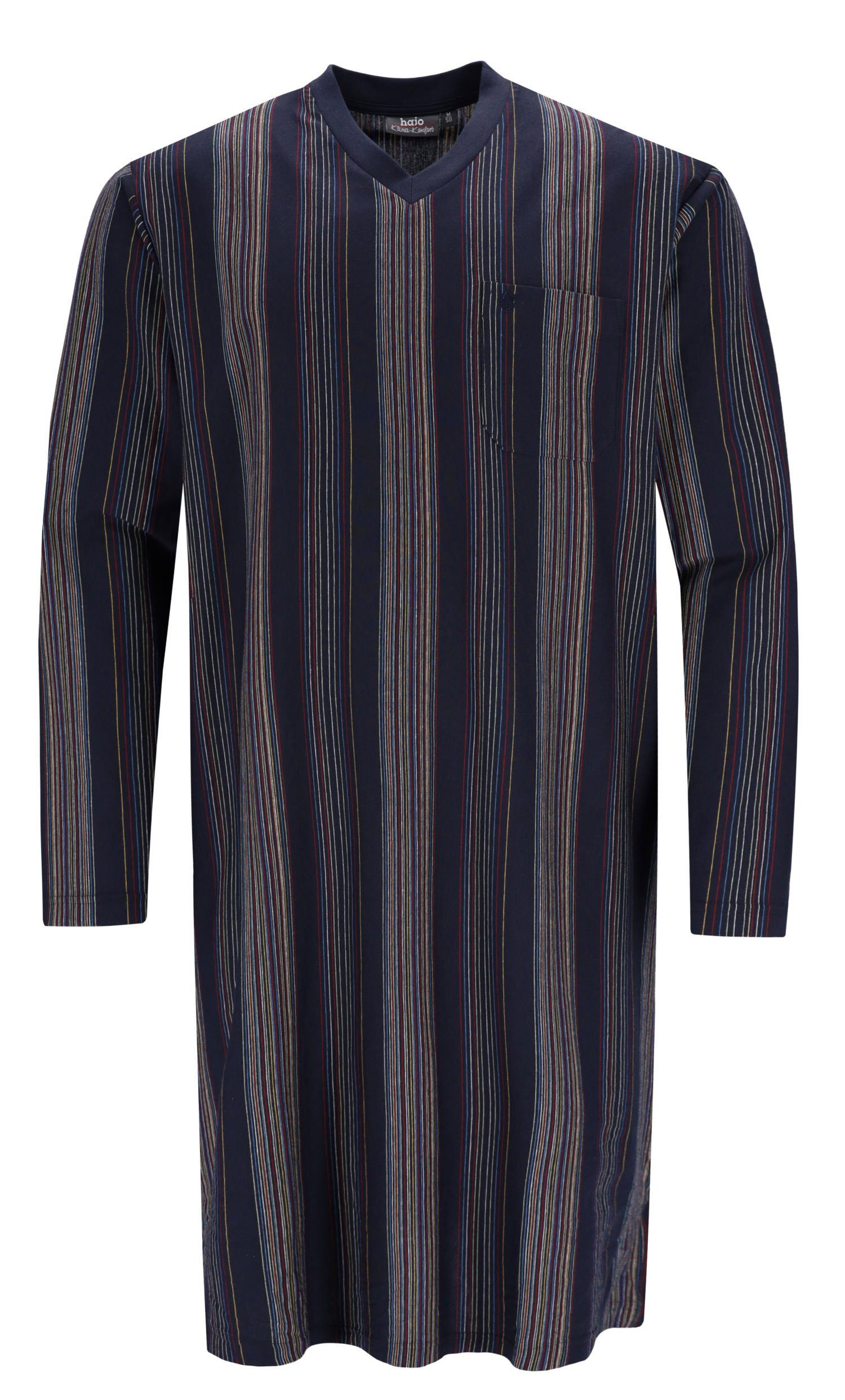 Hajo Nachthemd Herren Nachthemd mit langem Arm (1-tlg) Klima Komfort