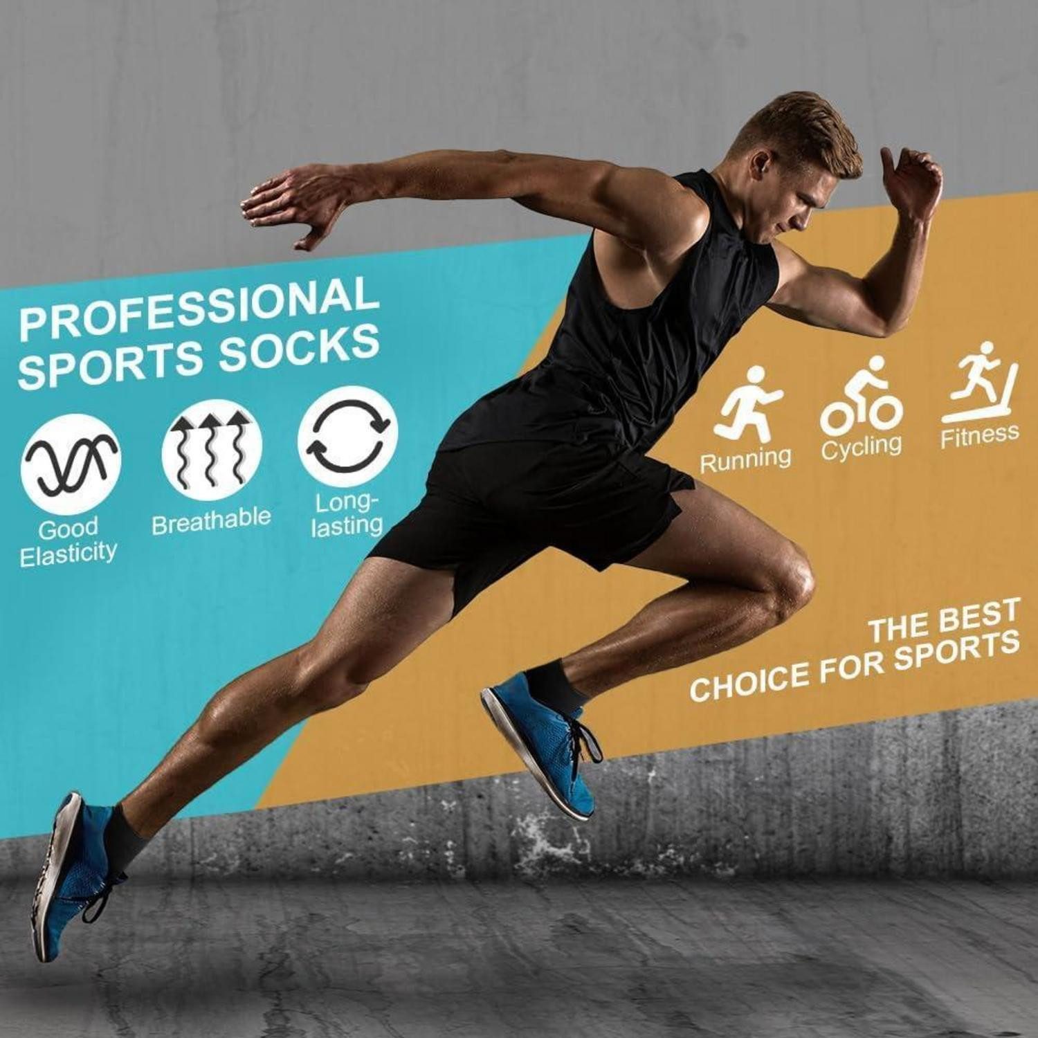 LuxusKollektion Sportsocken Radsocken Kurz Gepolstert Atmungsaktiv 39-42