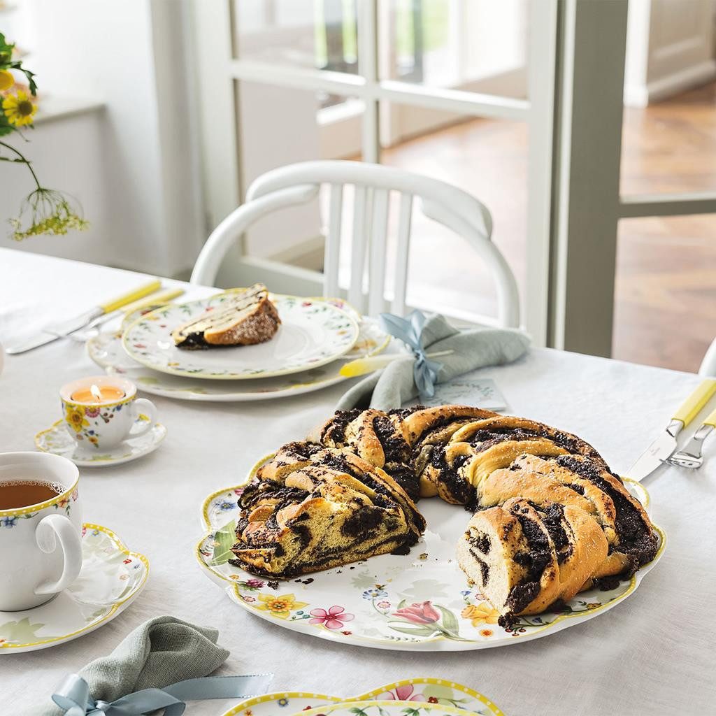 Villeroy & Boch Tortenplatte Spring Awakening Tortenplatte ø 32,6 cm, Porzellan, (1x Tortenplatte, 1-tlg)