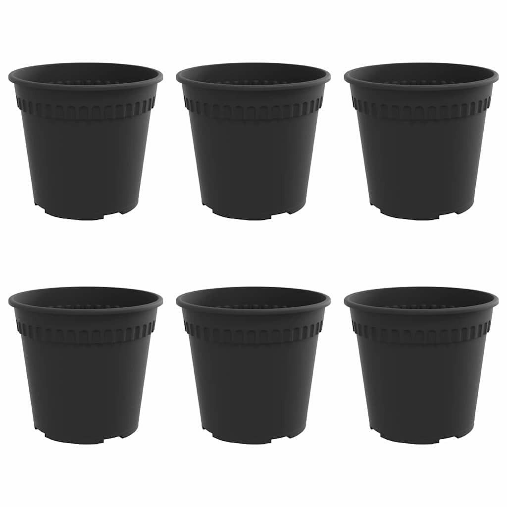 vidaXL Blumentopf Runder Blumentopf 6 stk. Schwarz Ø 19 x 16,5 cm Kunststoff (6 St)