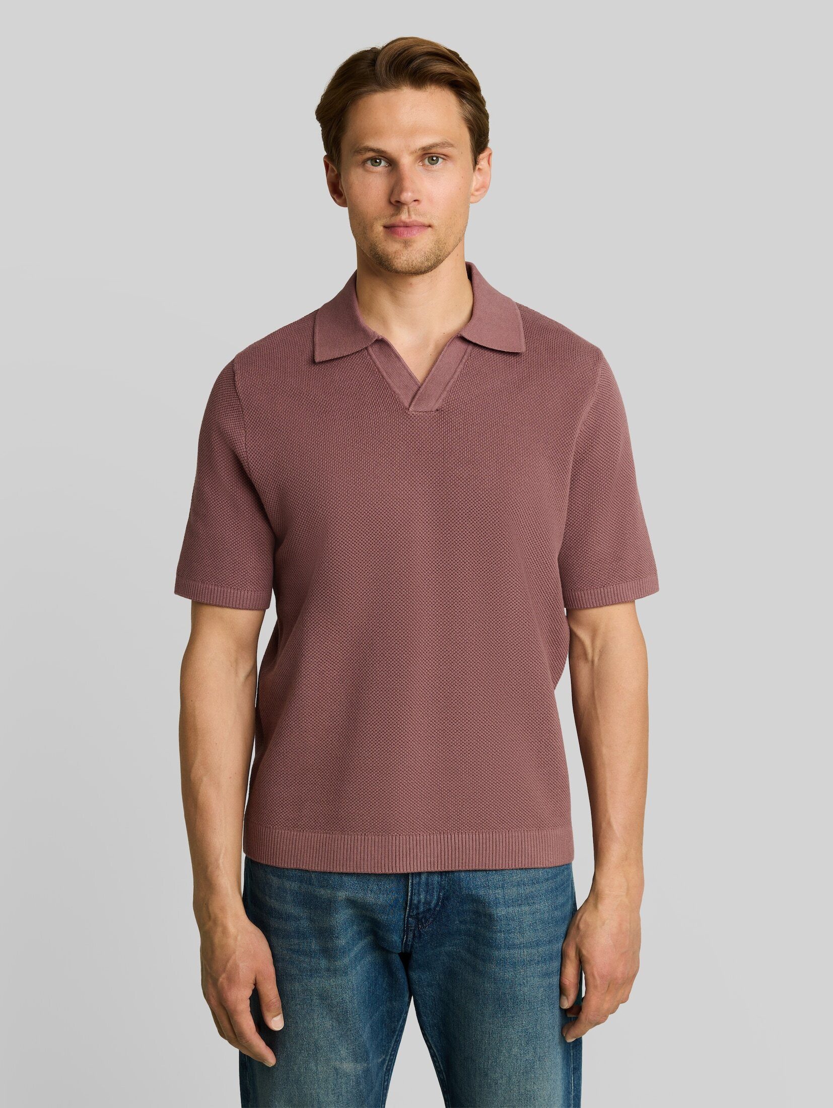 TOM TAILOR Denim T-Shirt Pullover & Strickjacken Piqué Strick-Poloshirt aus Baumwolle