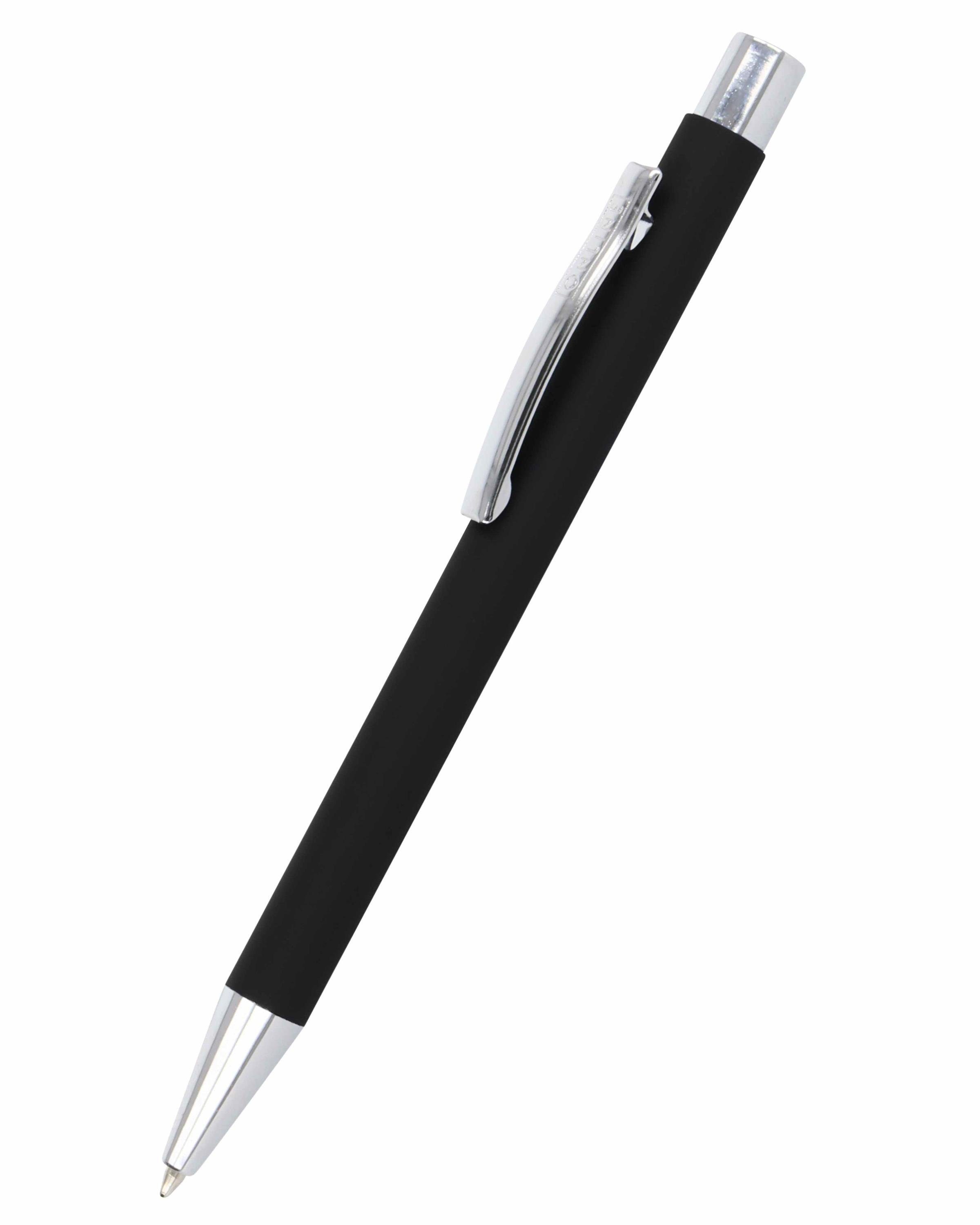 Aluminium, mit Kugelschreiber Pen Online Schwarz Soft Metal Softtouch-Feeling Druckkugelschreiber, aus