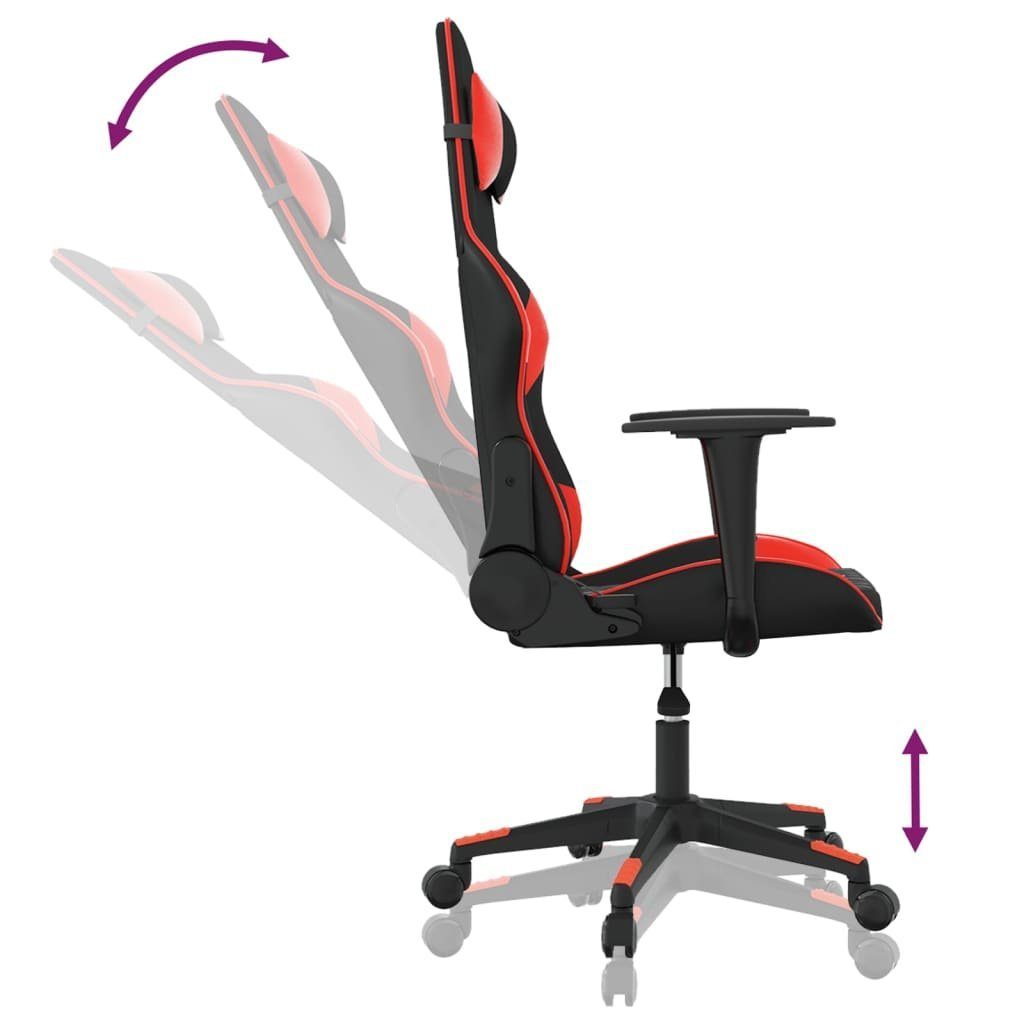 rot vidaXL rot (1 Massagefunktion Rot | Kunstleder und mit und Gaming-Stuhl St) Schwarz Schwarz Schwarz und Gaming-Stuhl