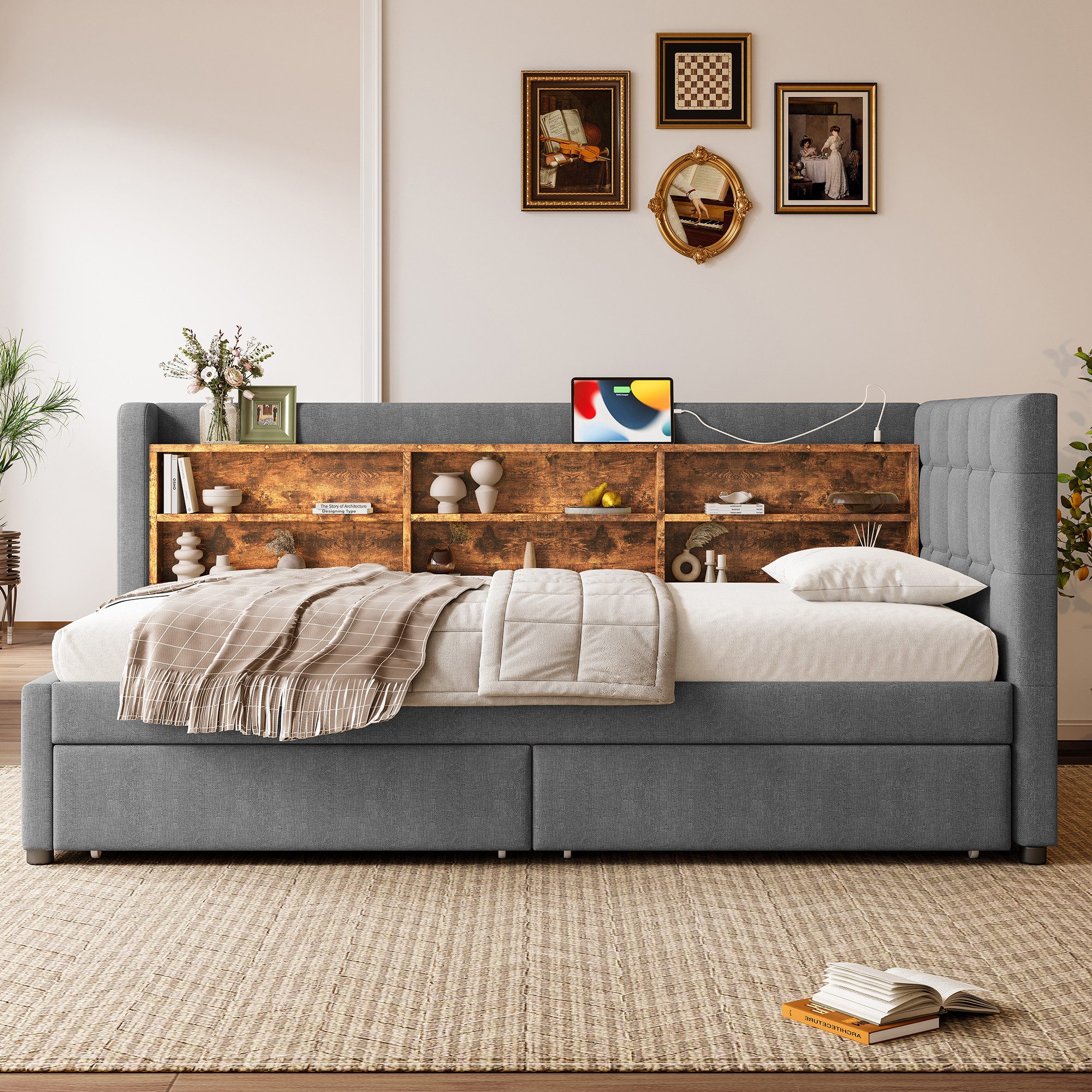 STILVORA Schlafsofa 90×200 mit Schubladen,Tagesbett Daybett günstig online kaufen