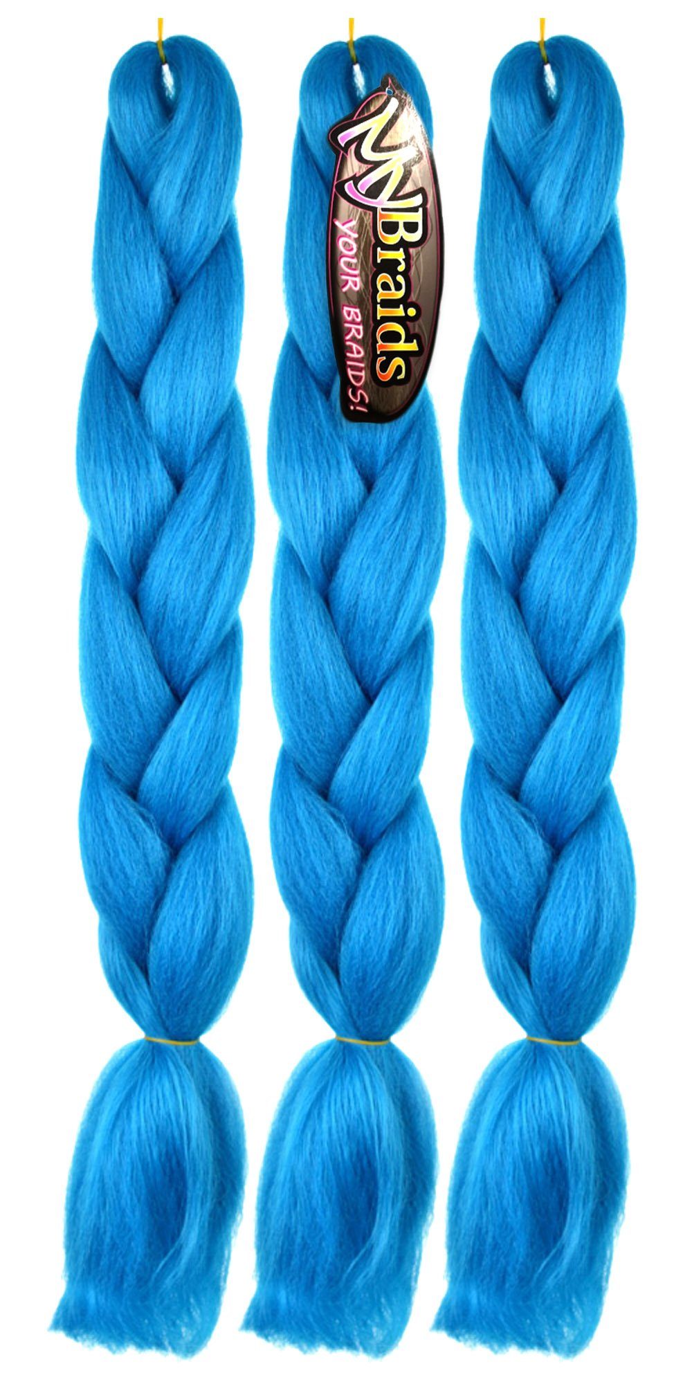 YOUR Enzianblau Zöpfe 30-AY Kunsthaar-Extension Braids BRAIDS! 3er Jumbo Pack Flechthaar im MyBraids 1-farbig