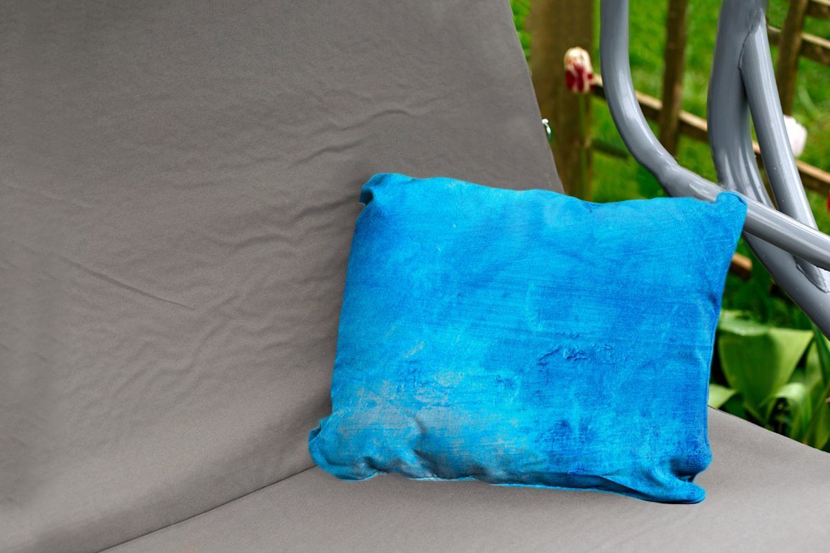 Dekokissenbezug, - Dekokissen Outdoor-Dekorationskissen, Polyester, Blau, - MuchoWow Farbe Wand Kissenhülle
