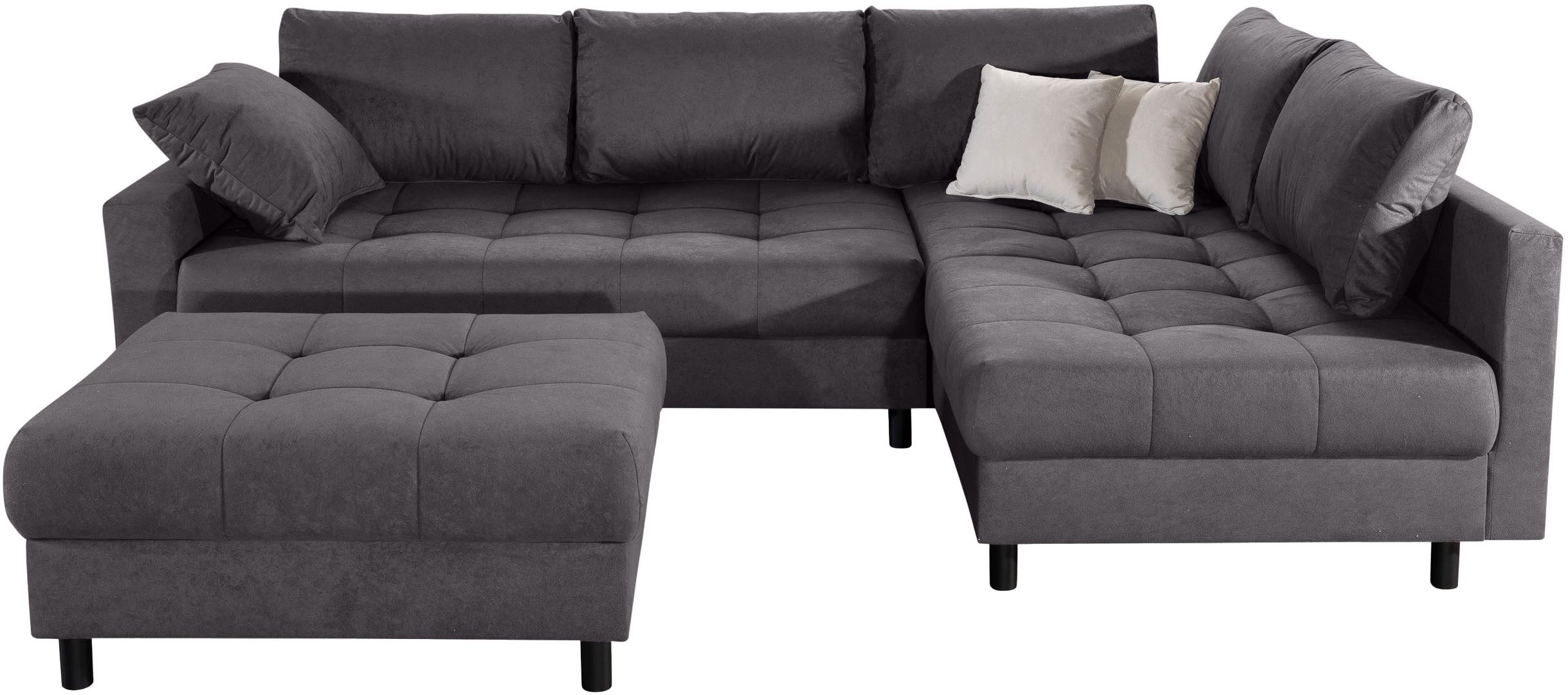 COLLECTION AB Ecksofa Toni XL L-Form 274 cm, Set: Sofa & Hocker, 2 Zierkissen, Bonell-Federkern