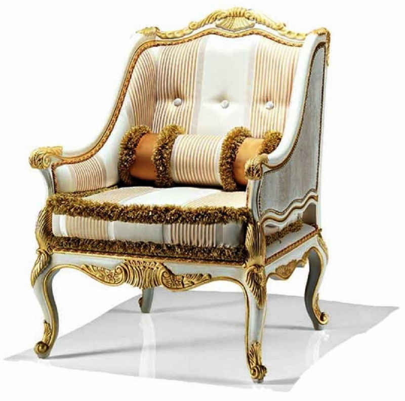 Casa Padrino Кресла Casa Padrino Luxus Barock Кресла Elfenbein / Gold - Made in Italy
