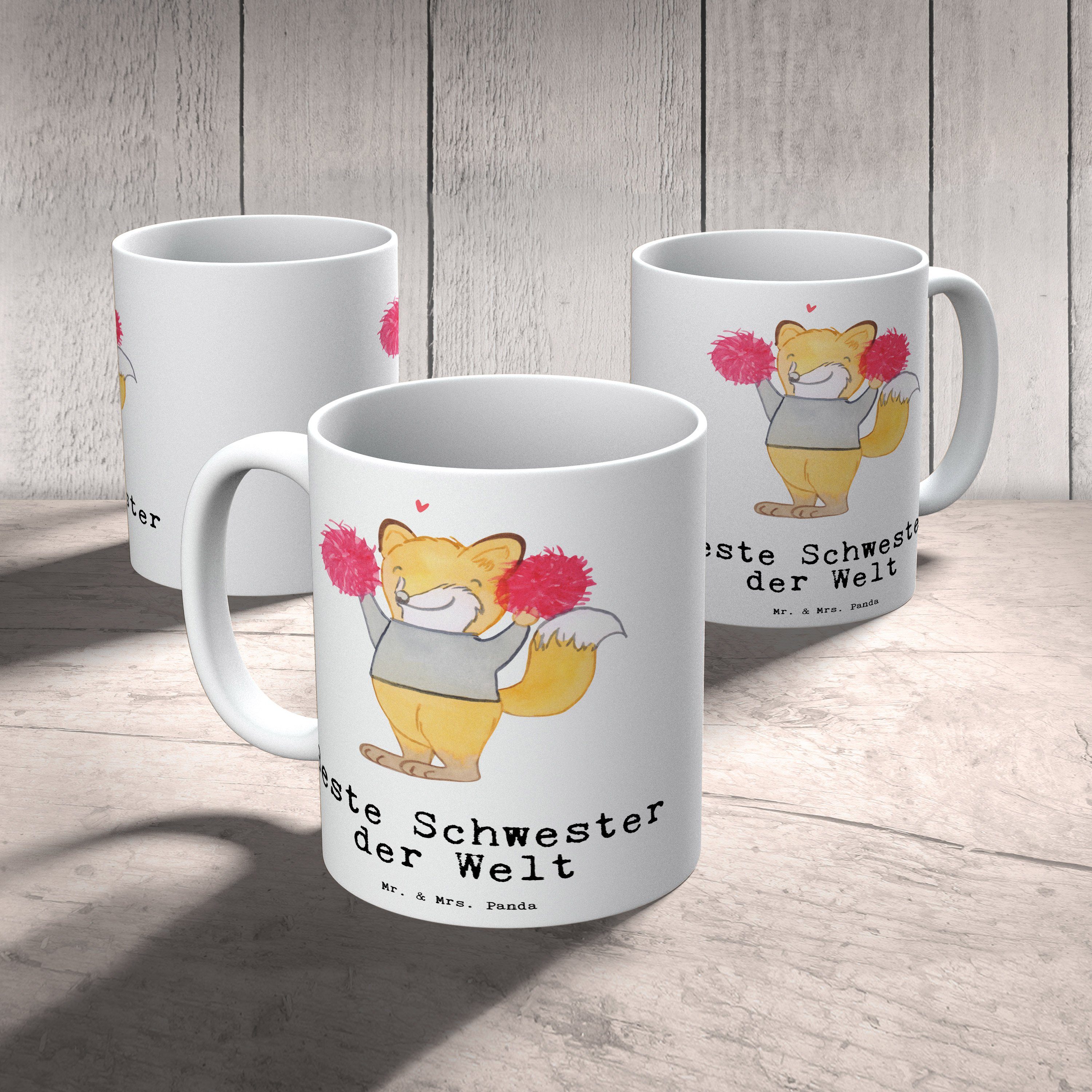 Sister, Geschenk, Büro, machen, Mrs. Mr. Freude Geschwister, der Panda - Tasse - Schwester Welt Fuchs Beste Keramik Tee, & Becher, Geschenkidee, Weiß Kaffeetasse, Tochter,