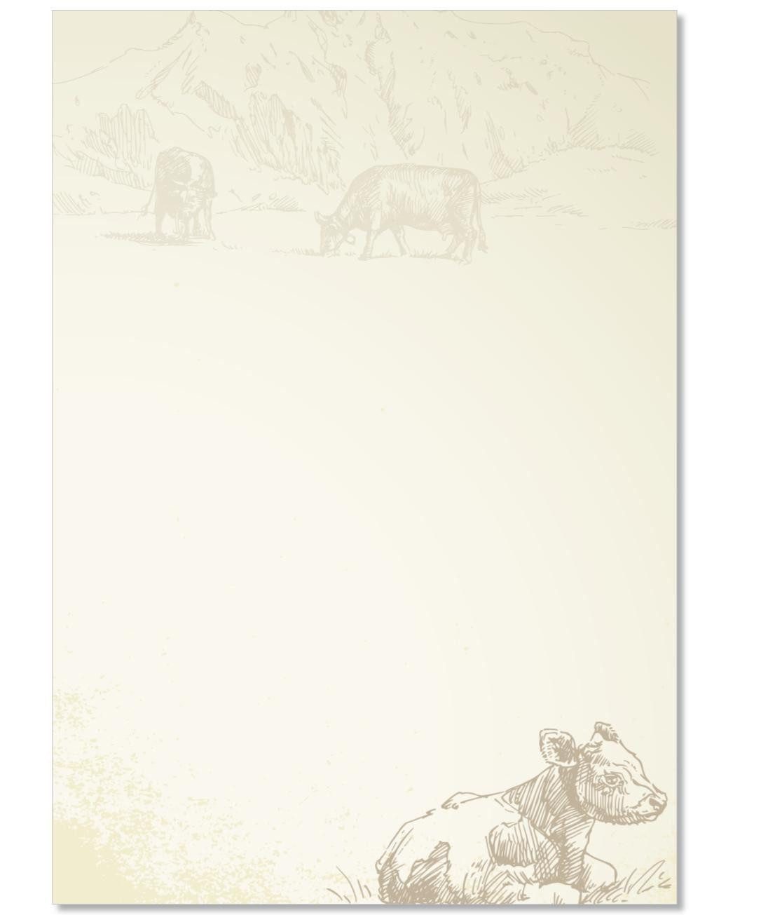 Briefpapier Motivpapier Bauernhof und Tiere DIN A4, gut beschreibbar
