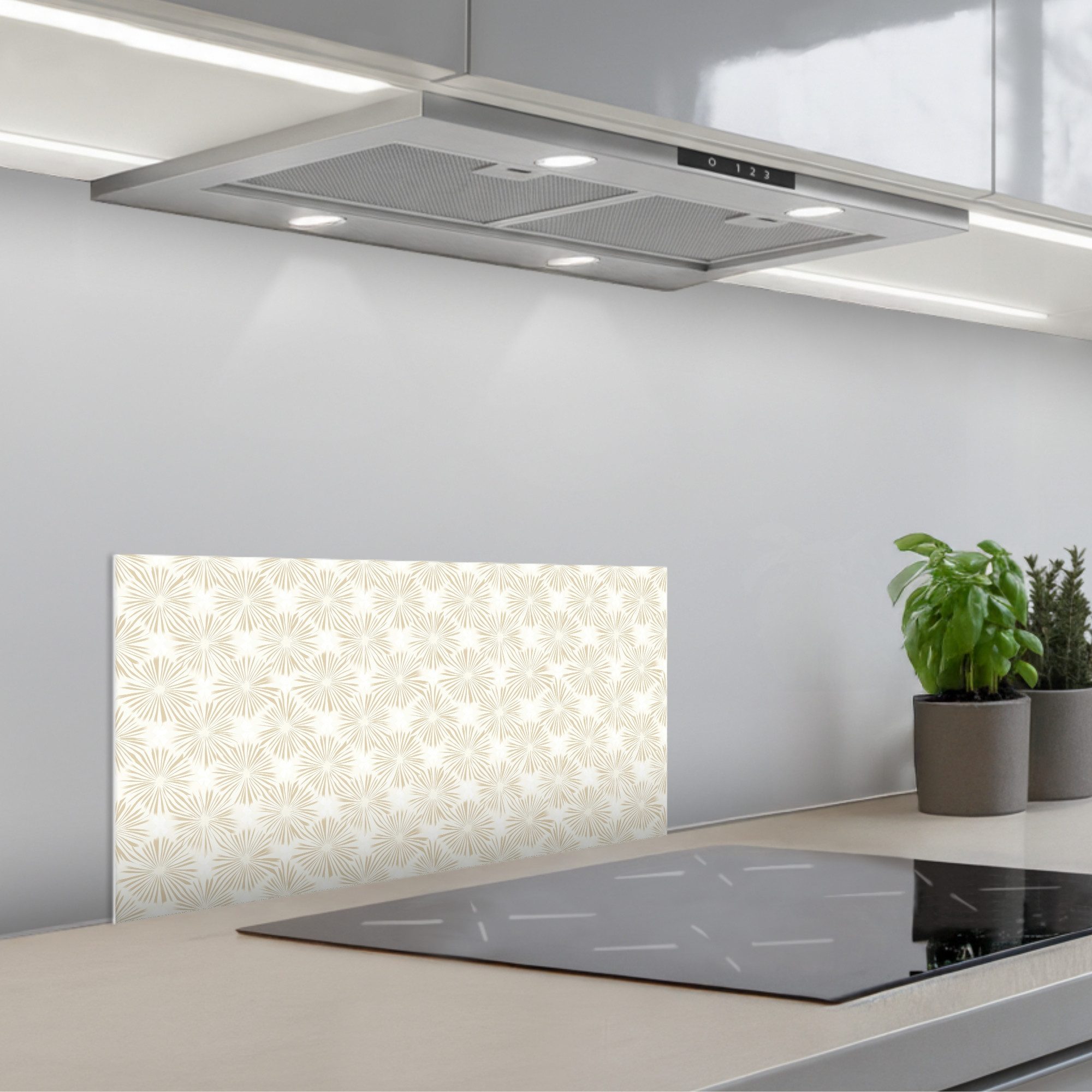 KitchenYeah Küchenrückwand selbstklebend (keine Folie) Abstrakt - Motiv - Beige, (1-tlg), Küchenrückwand, Spritzschutz, Kitchen, 60x30 cm
