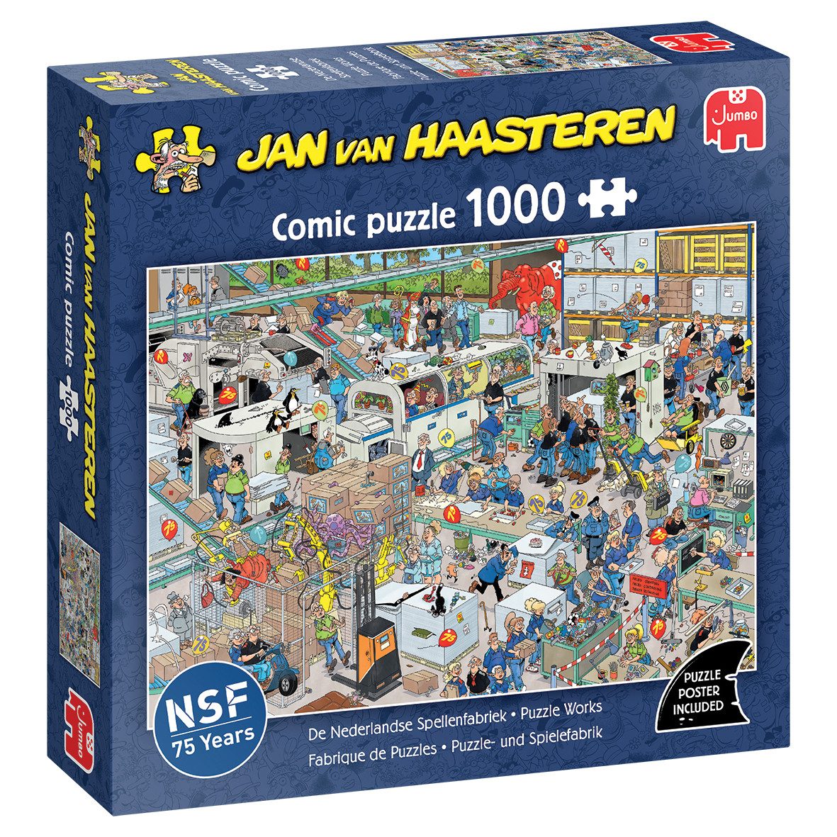 Jan van Haasteren Puzzle Jan van Haasteren - Puzzle - und Spielefabrik 1000 Teile Puzzle, 1000 Puzzleteile, Mit Poster, Jubiläums-Edition
