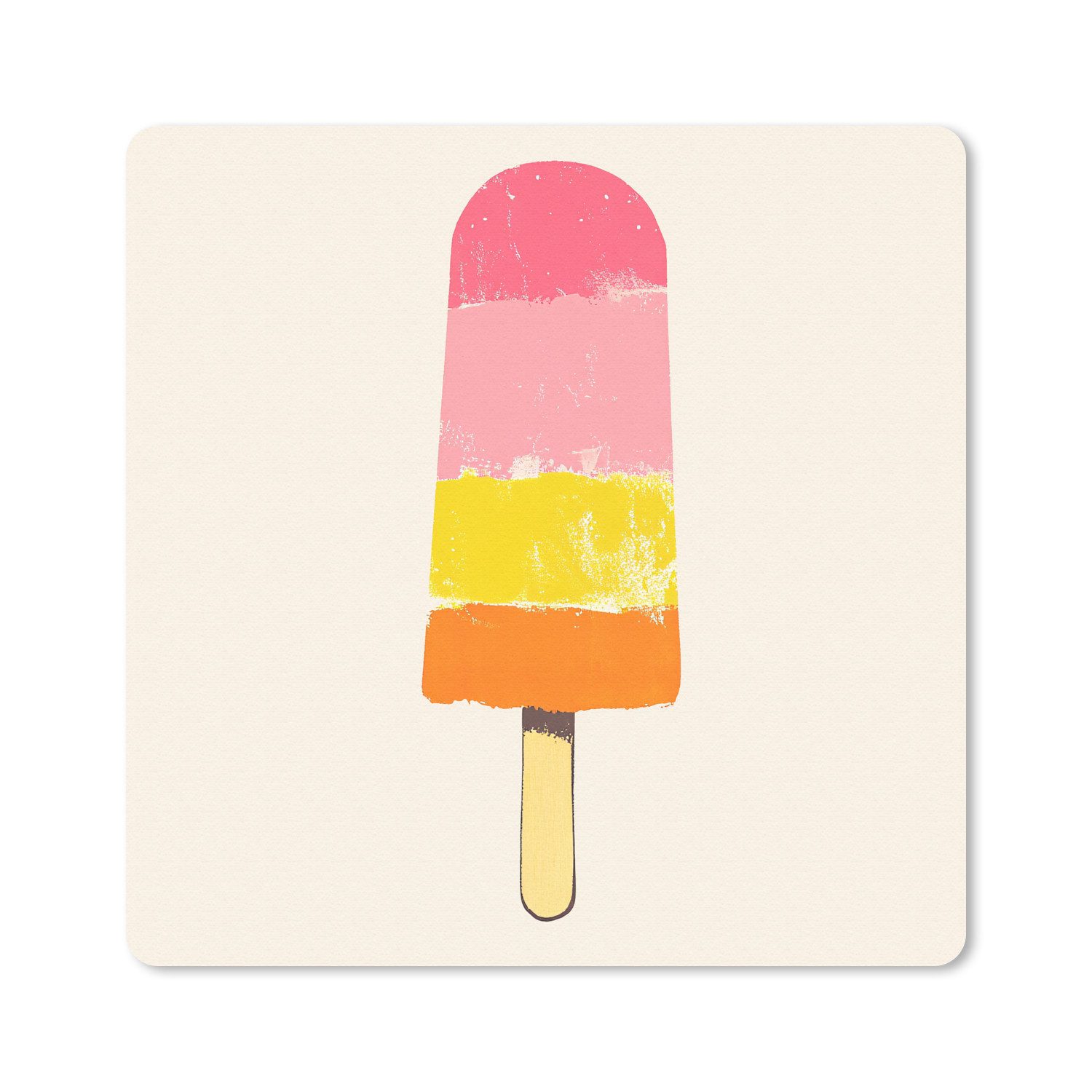 MuchoWow Mauspad Wassereis - Retro - Stiel - Rosa (1-St), Mousepad, Schreibtisch Zubehör, Deko, 20x20 cm