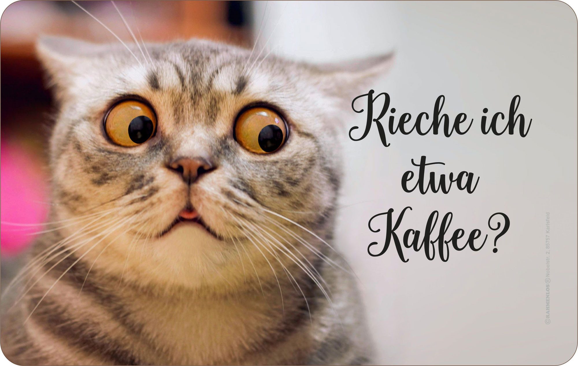 Frühstücksbrett Katze - Frühstücksbrettchen - Rieche ich etwa Kaffee