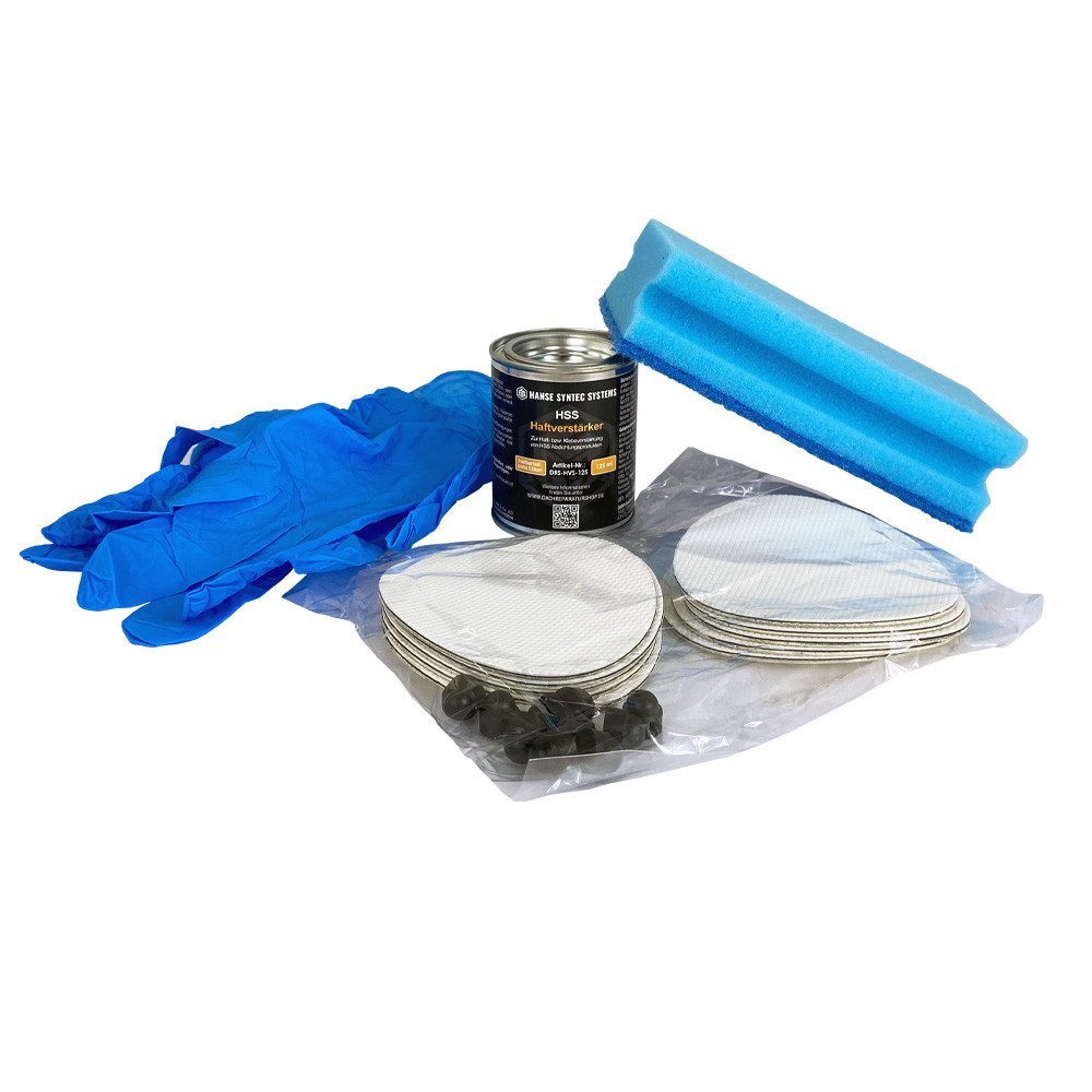 Hanse Syntec Systems Reparatur-Set Reparaturflicken Set DIY – Schrauben Dach Abdichtung Weiß, 10-St.