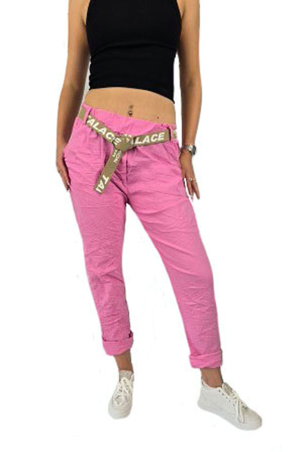 Sa-Lucca Jogger Pants Damen Casual Jogpants Bequeme Stoffhose mit elastischem Bund & Gürtel Elastikbund