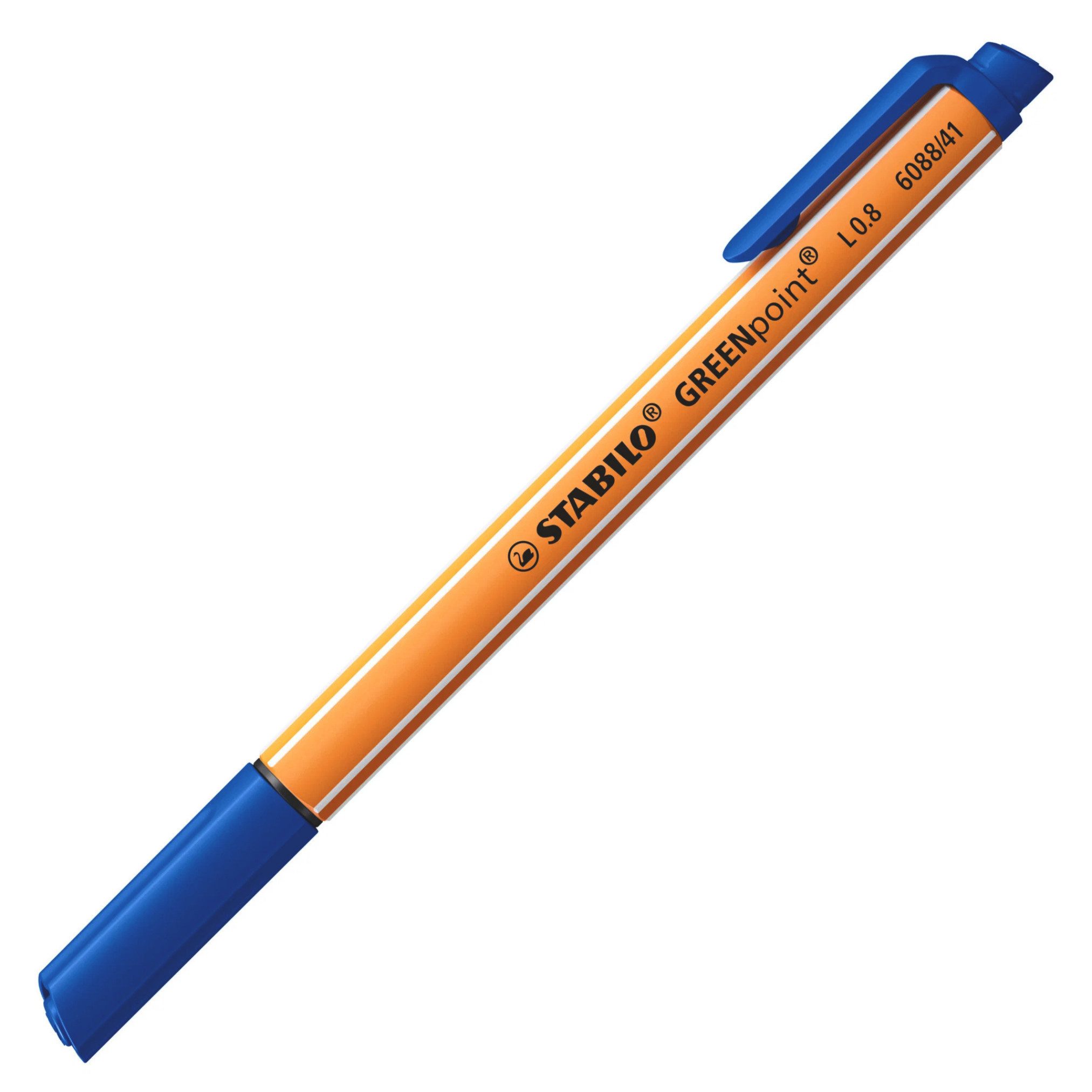 STABILO Faserstift Faserschreiber GREENpoint®, 0,8 mm, blau STABILO 6088/41, (1-tlg)