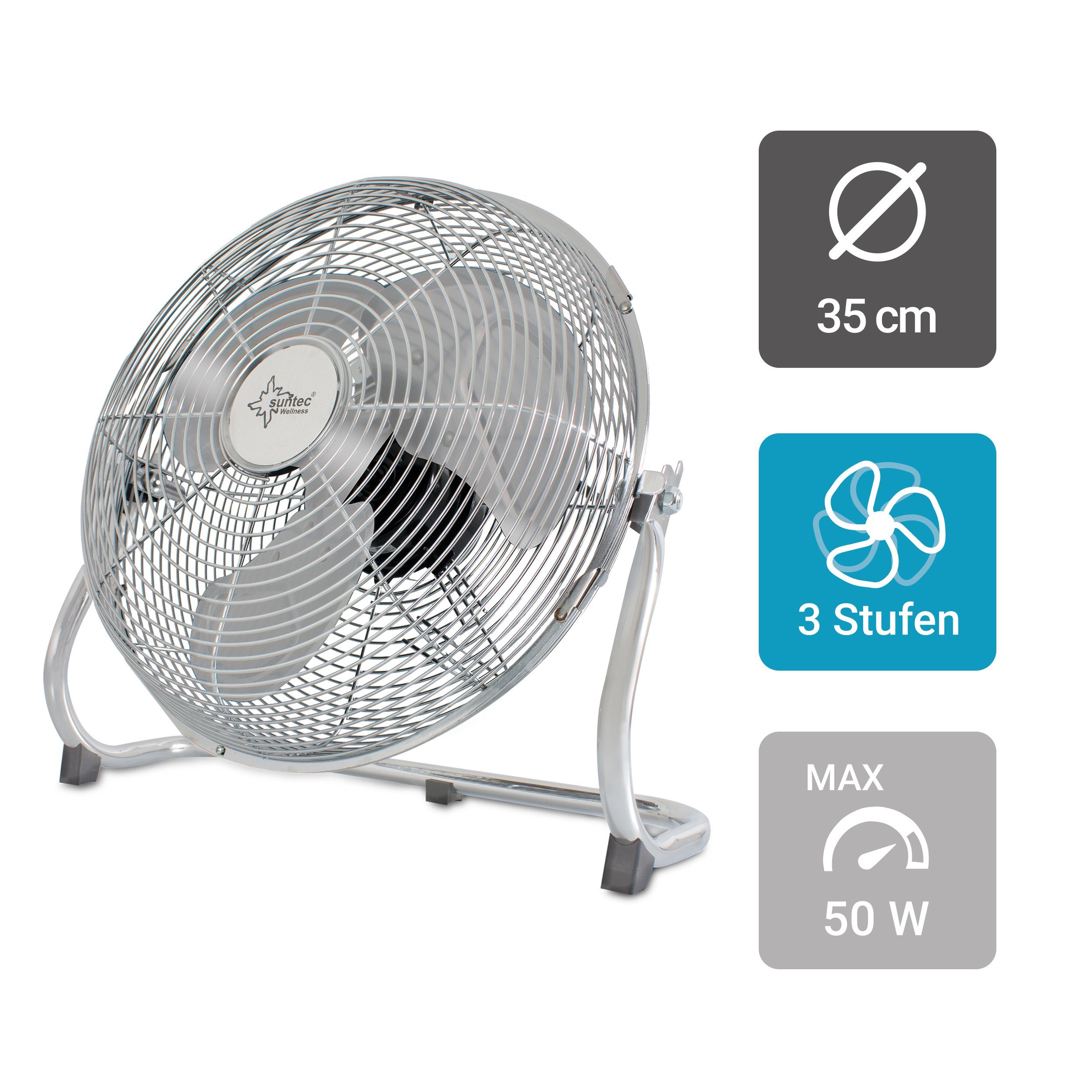 Suntec Wellness Bodenventilator CoolBreeze 3500 BV, Ventilator inkl. Neigungswinkel, Fan, 50 Watt