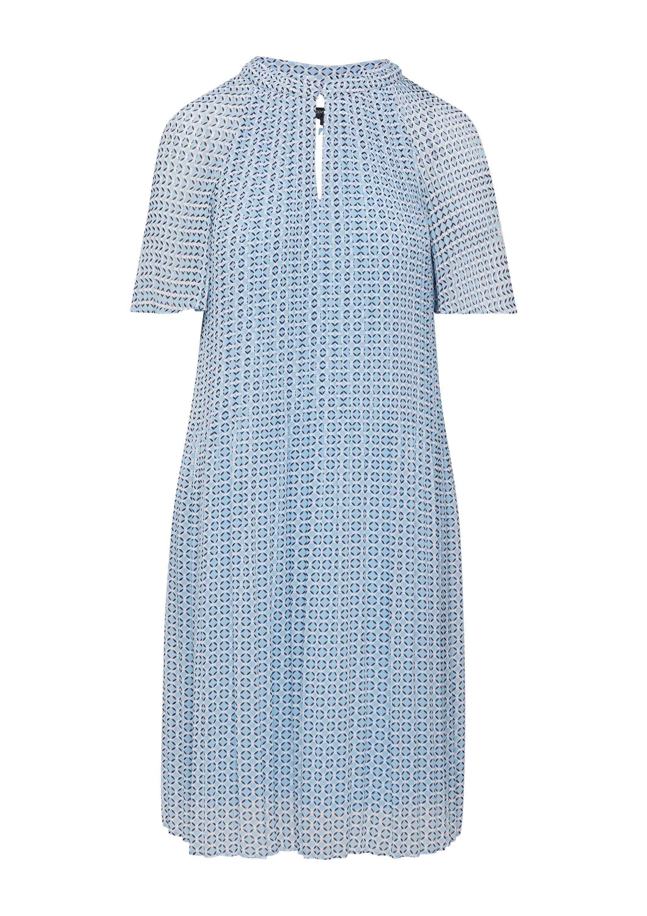 comma Minikleid Kleid Fließendes Plissee-Kleid aus Chiffon mit All-over-Pri günstig online kaufen