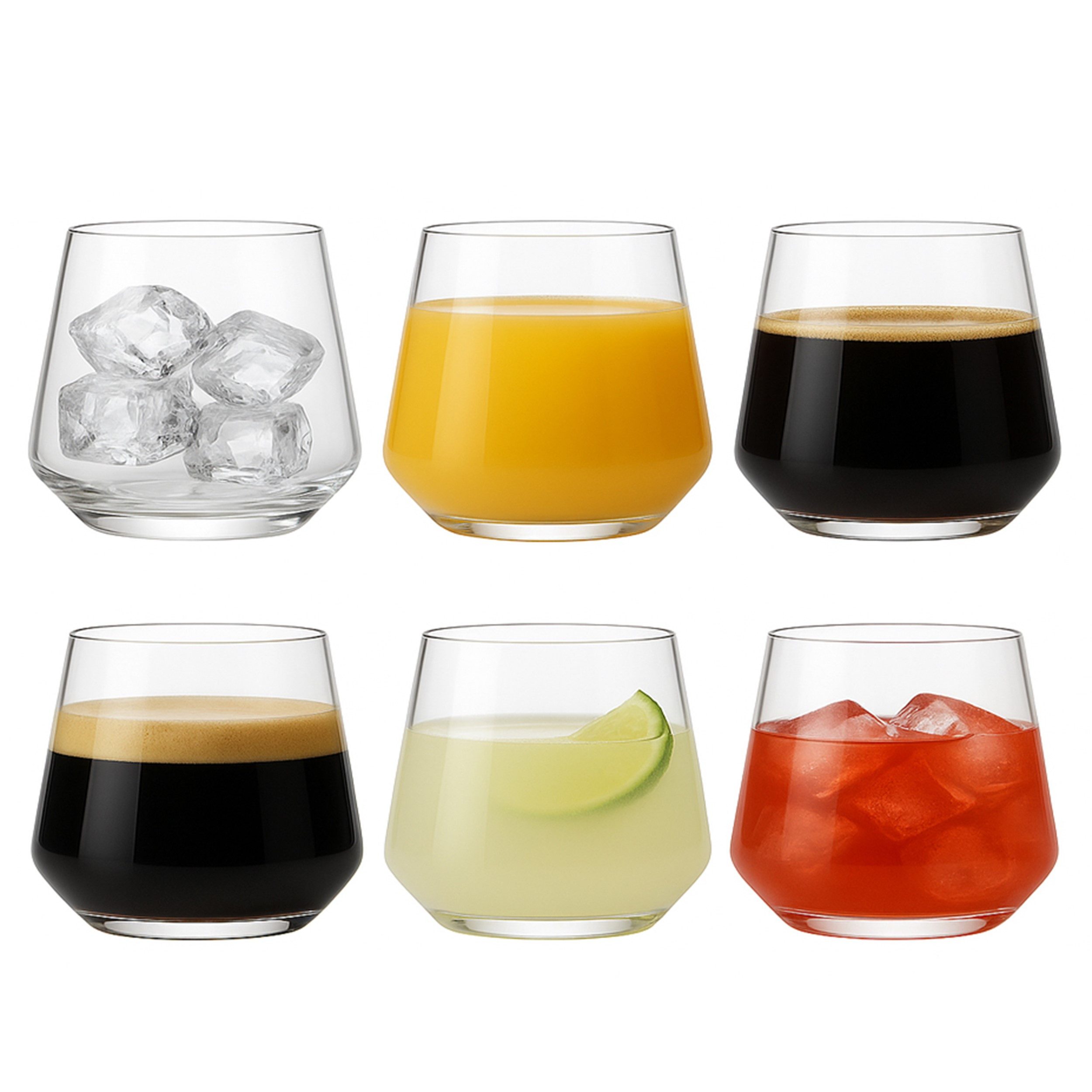 Brahmstein Gläser-Set Trinkgläser Set Wassergläser 6er Set für Cocktails Wasser, Softdrinks, 6-tlg., 6-teilig, Wassergläser-Set, 385ml