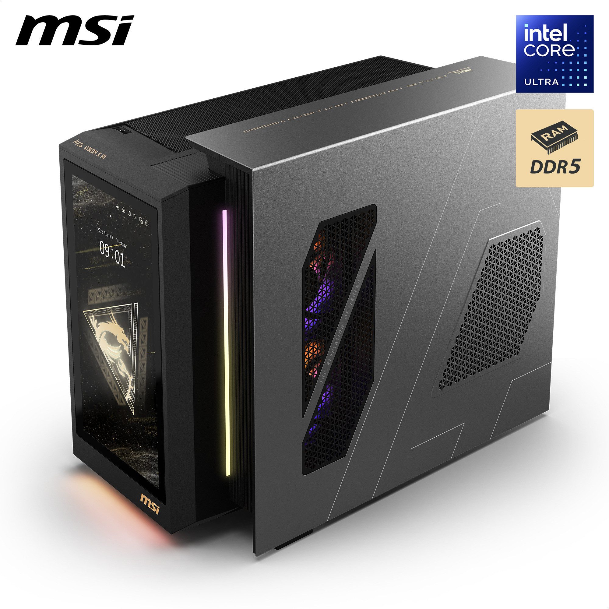MSI MSI MEG Vision X AI 2NVR7-236AT, Gaming-PC, PC (Intel Core Ultra 7, NVIDIA GeForce RTX 5070 Ti, 64 GB RAM)