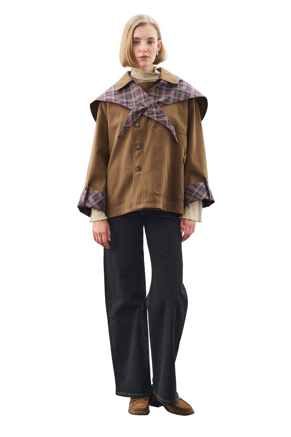 MANUKA Trenchcoat GRETA SHAWL DETAILED PARKA JACKET KHAKI
