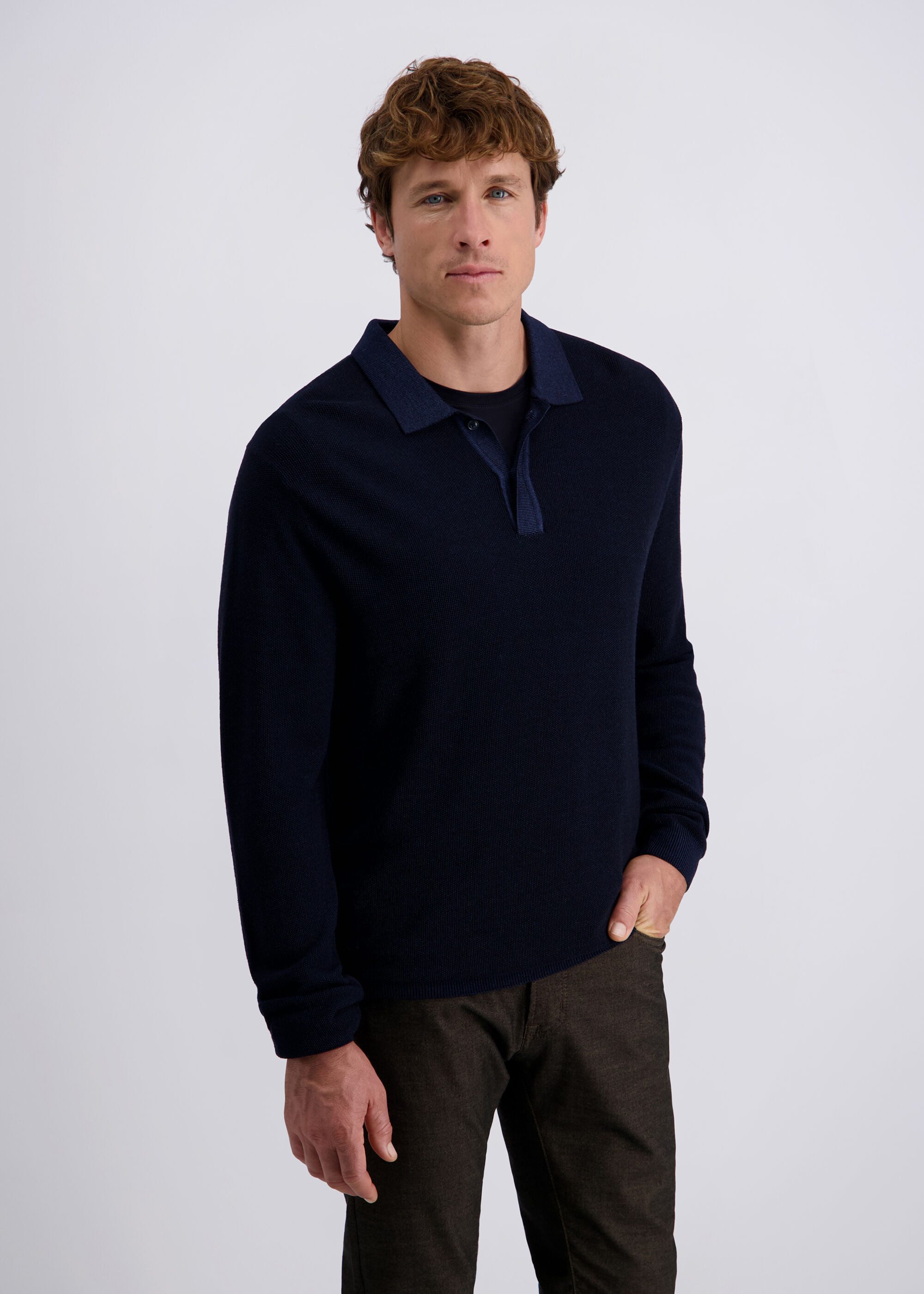 Pierre Cardin Rundhalspullover mit klassischem Kragen