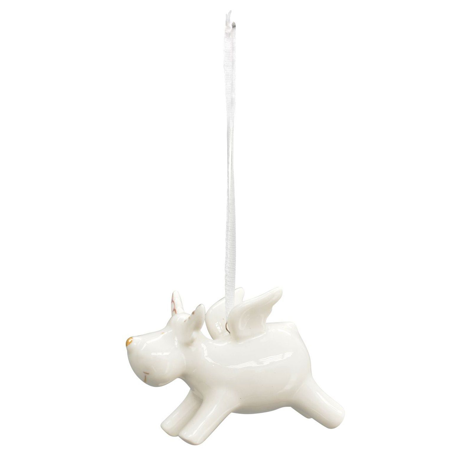 Exner GmbH Garten- & Wohnaccessoires Weihnachtsfigur SchweinRentierHänger Ivory - Dolomite - 6x4x4,5 cm