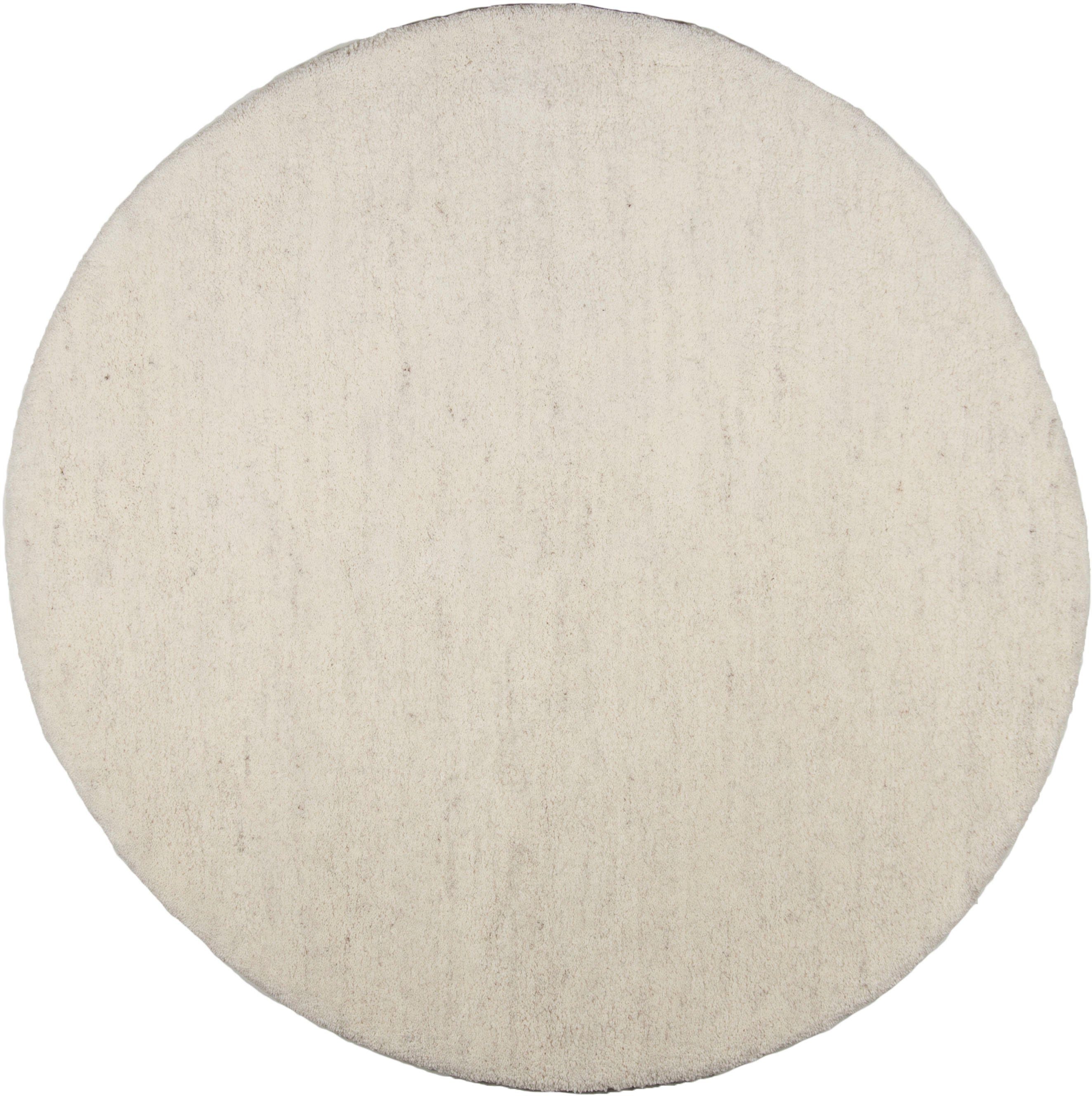 THEKO Wollteppich Amravati, rund, Höhe: 28 mm, echter Berber Teppich aus Marokko, reine Wolle, handgeknüpft