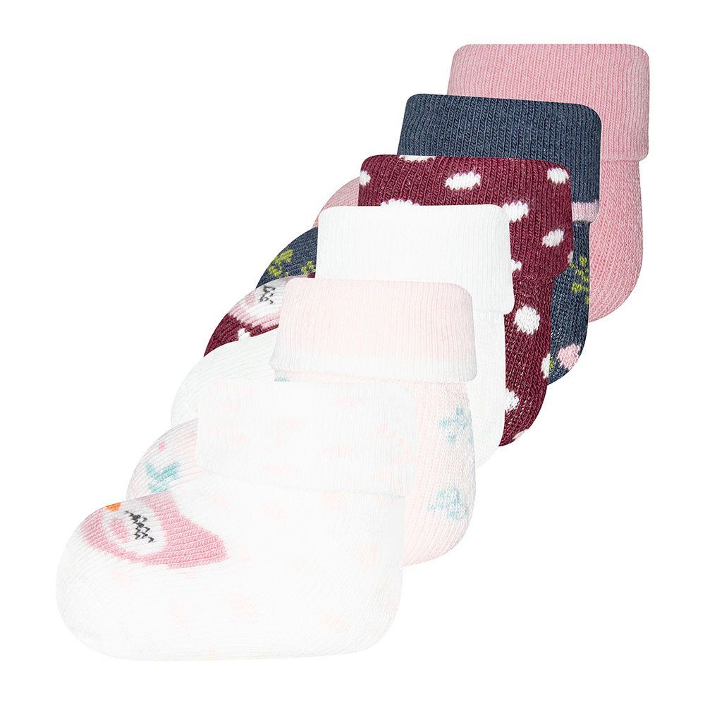 Ewers Socken Newborn Socken Eule/Blumen/Uni (6-Paar)
