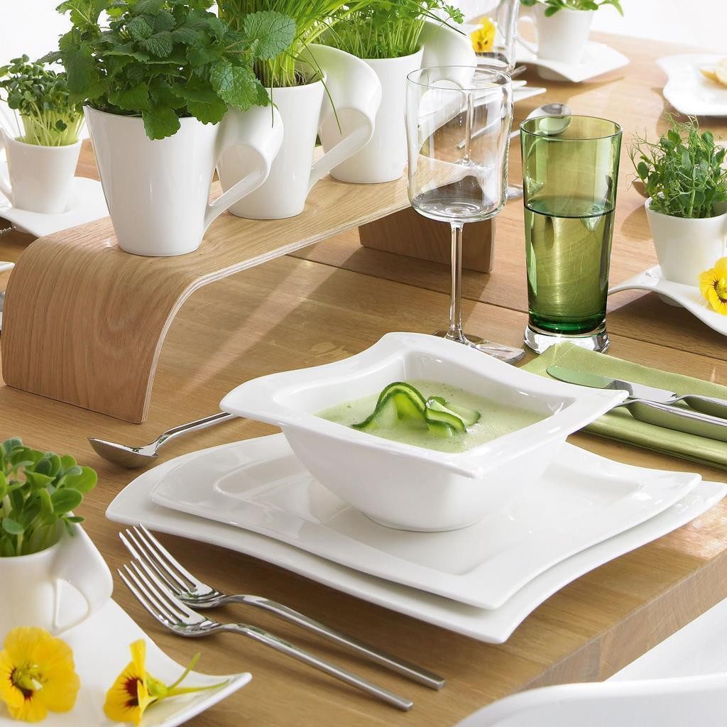 Villeroy & Boch Kombiservice NewWave Basic-Set 6er Set (6-tlg), 2 Personen, Porzellan