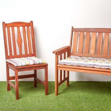 Homescapes Stuhlkissen 2-Sitzer Bankauflage aus 100% Baumwolle, Osaka grün