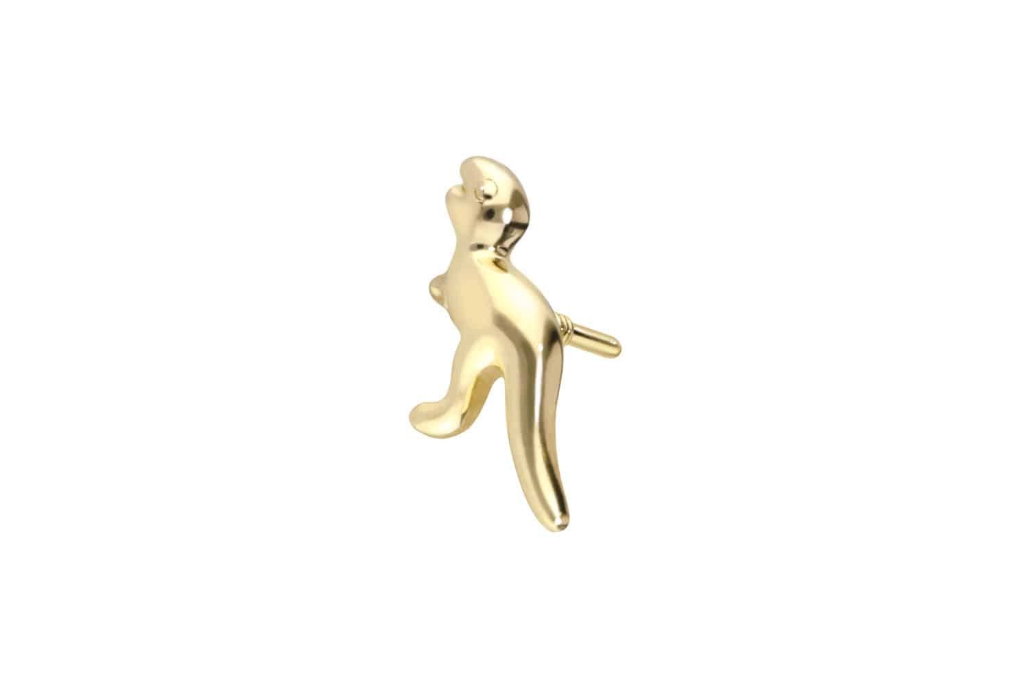 Piercing-Set 14 Karat Gold Schraubaufsatz mit Außengewinde DINOSAURIER
