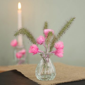 Annastore Dekovase 12 x Vasen aus Glas für eine stilvolle Tischdeko, Glasvasen Hochzeit, Blumenvase Vintage, Tischvase für Festlichkeiten