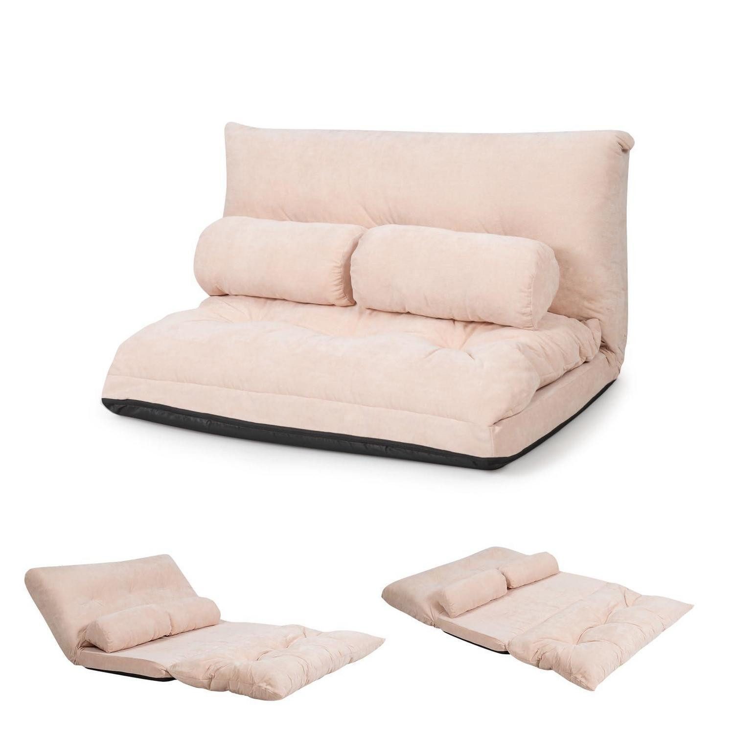 LuxusKollektion Schlafsofa Bodensofa Schlaffunktion 3in1 Sofabett Beige 178 x 98 x 18 cm