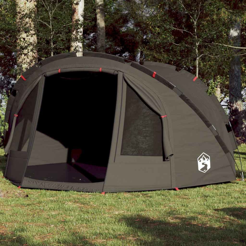 furnicato Angelzelt Campingzelt 298 x 236 x 152 cm Braun, Wetterfestes Outdoor-Zelt mit E-Anschluss und 4 Schlafplätzen