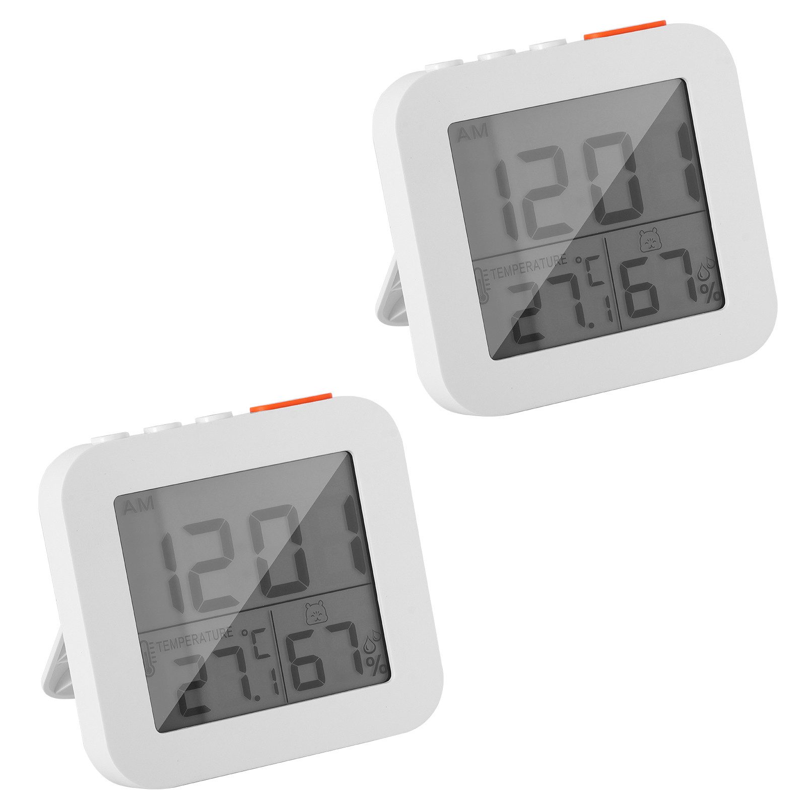 Wecker Digitales Hygrometer, LCD Thermometer, Kinderwecker mit Drei Alarme